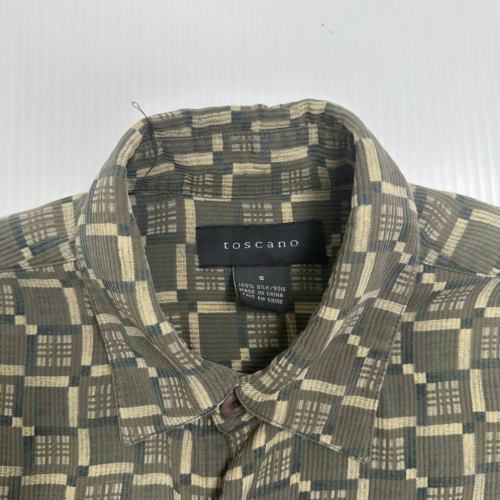 Toscano Silk Short Sleeve Button Up Shirt S