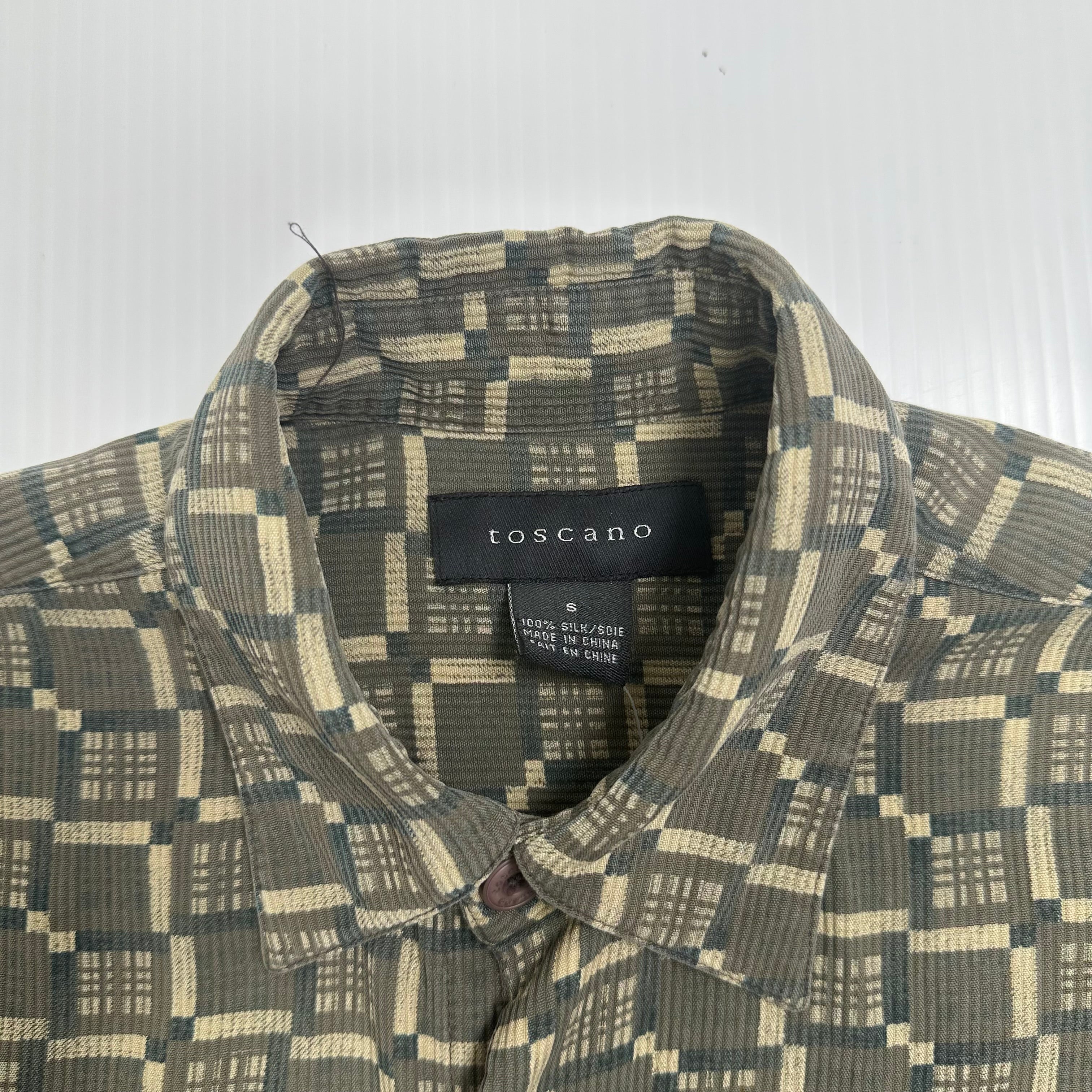 Toscano Silk Short Sleeve Button Up Shirt S