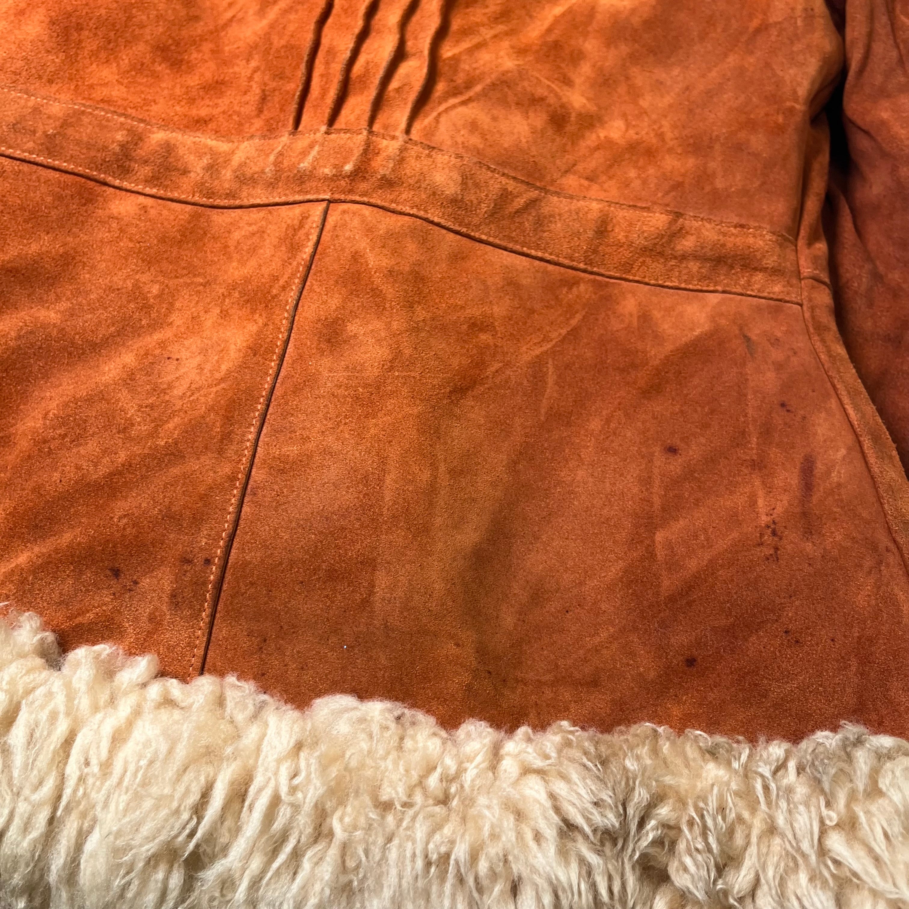 Vintage Sherpa Lined Suede Jacket Women's 6