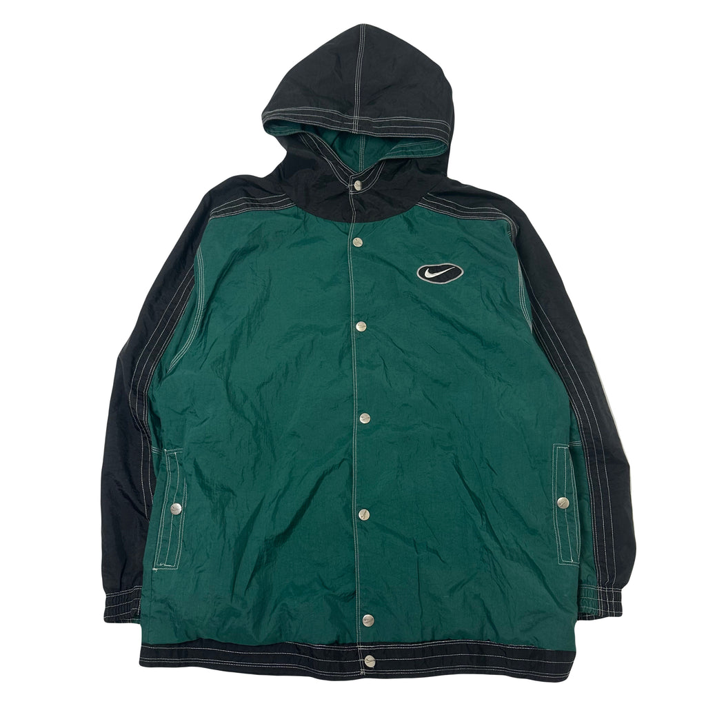 Vintage Nike Big Swoosh Button Up Windbreaker Jacket L