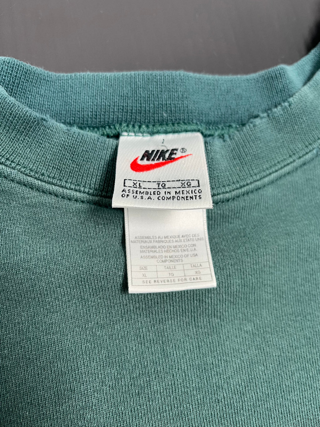 90s Nike Forest Green Swoosh Crewneck XL