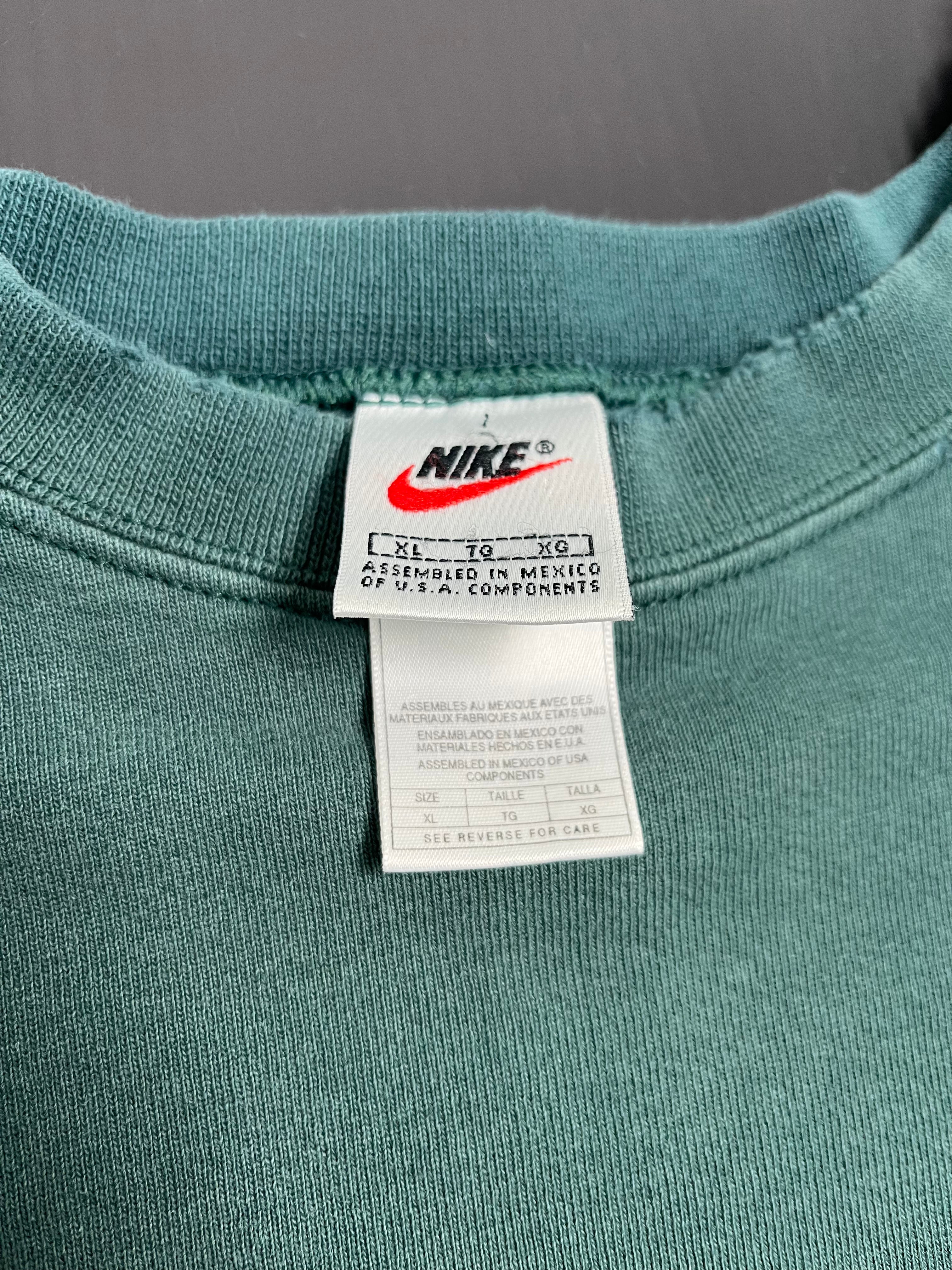 90s Nike Forest Green Swoosh Crewneck XL
