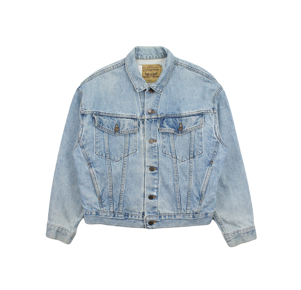 Vintage Levi's White Tab Light Wash Denim Jacket Women's L