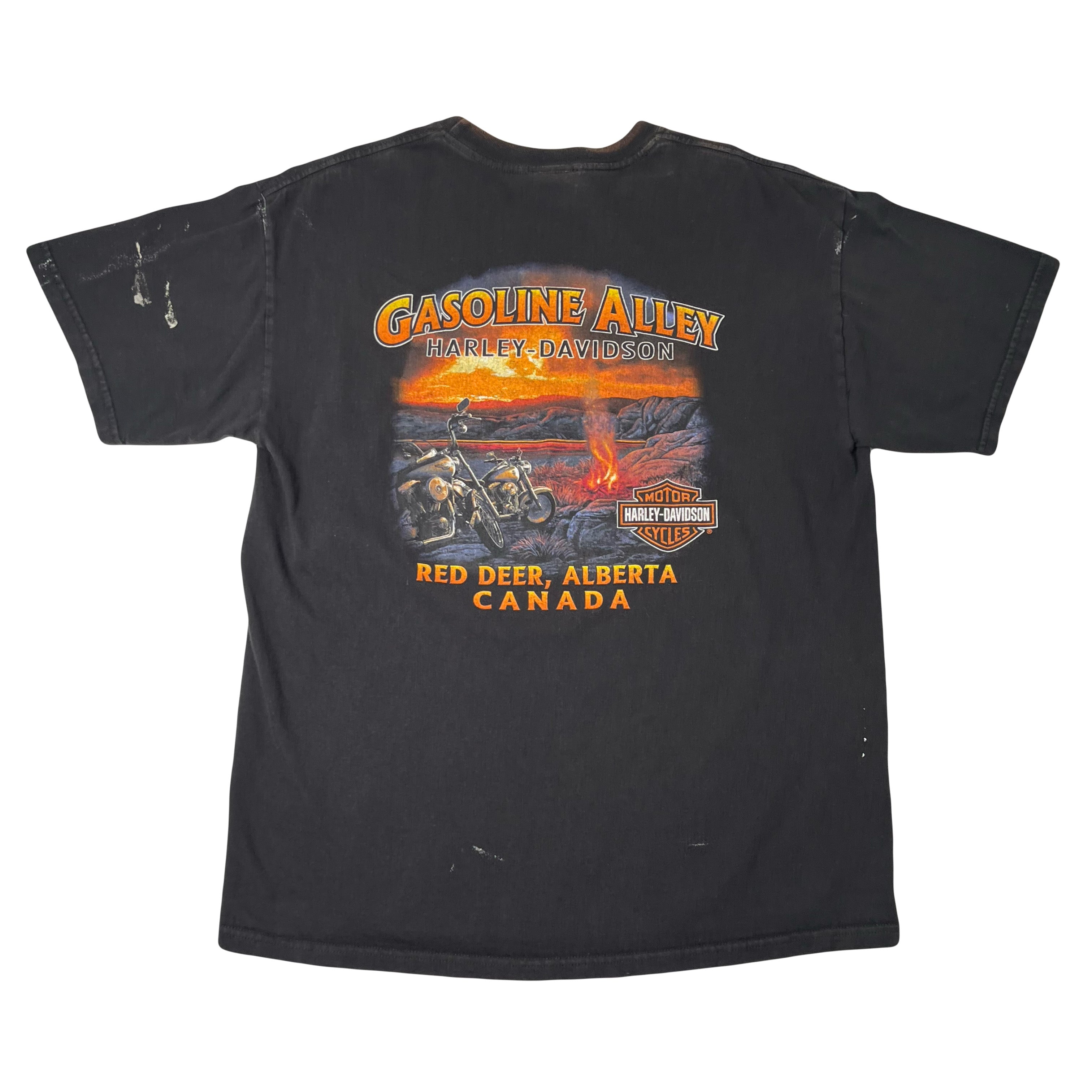 Harley Davidson Fat Boys Rule Red Deer Alberta Tee L