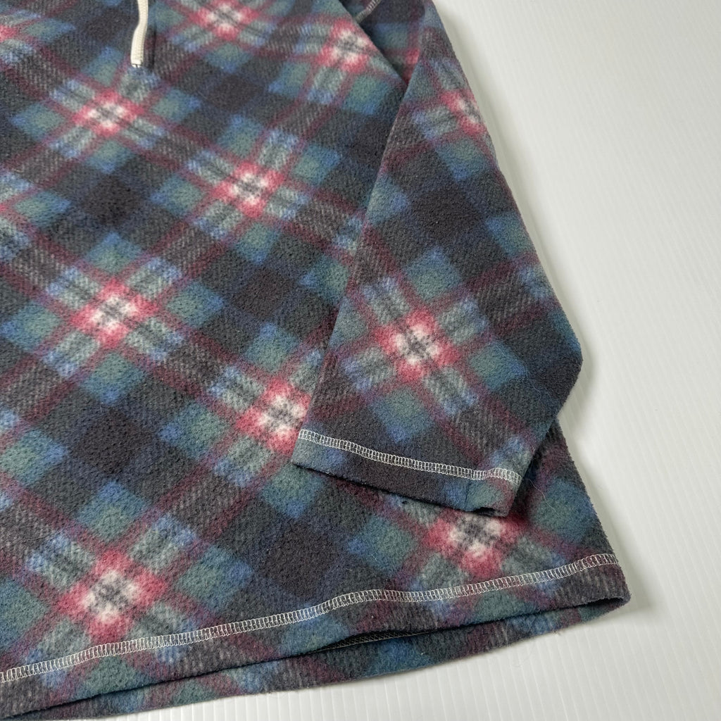 Vintage Just Jess Plaid 1/4 Zip Fleece L