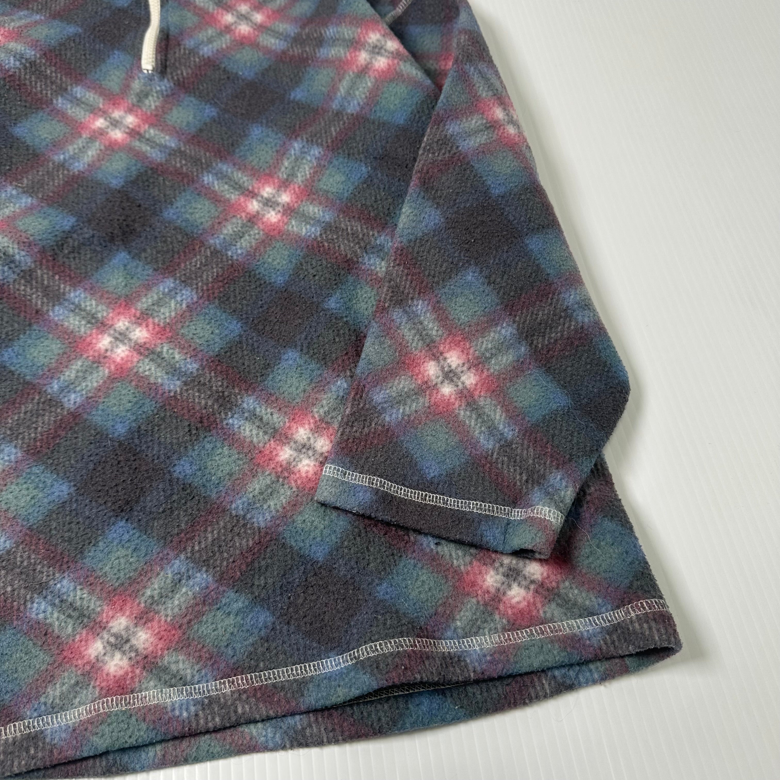 Vintage Just Jess Plaid 1/4 Zip Fleece L