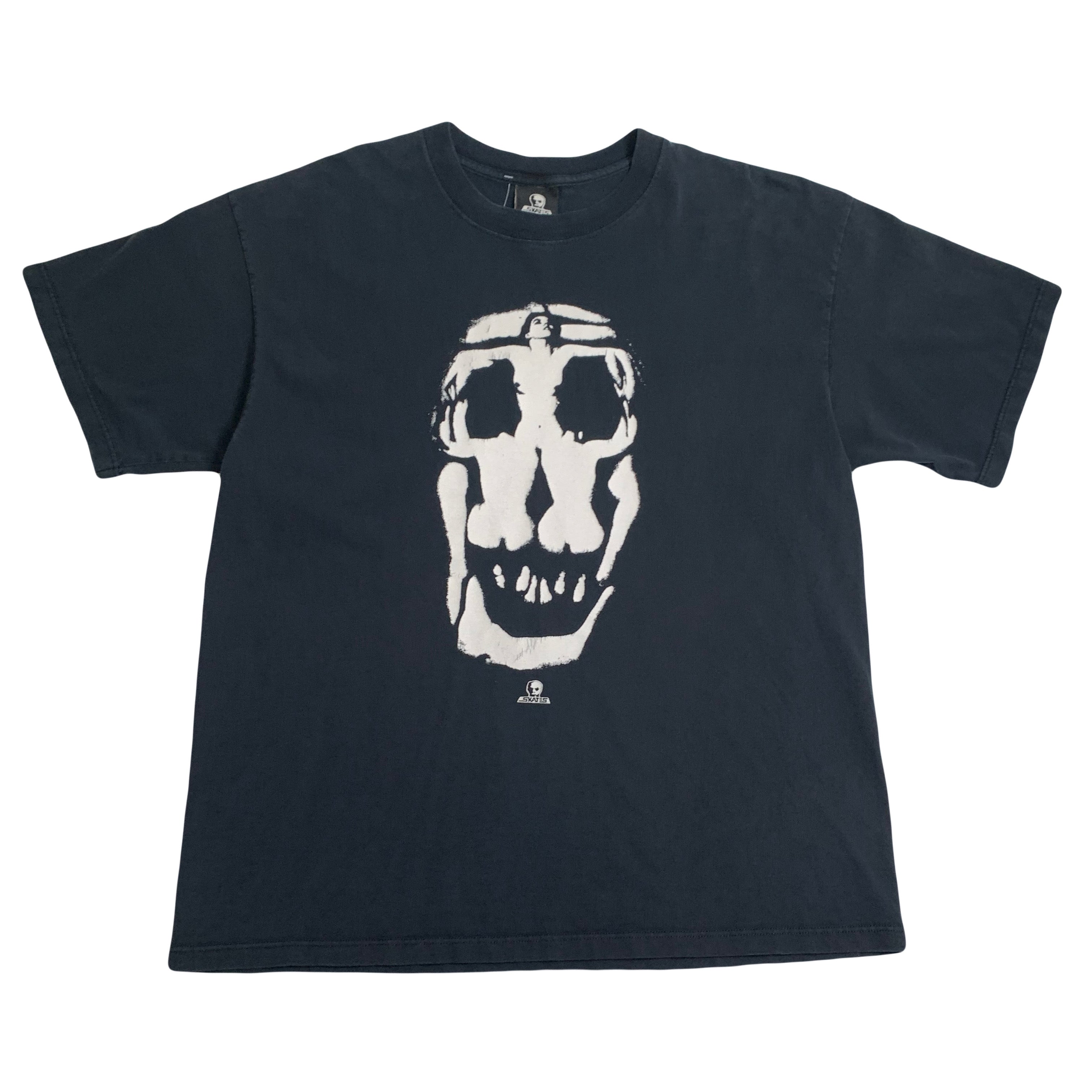 Vintage Skull Skates Dali Skull Art Graphic Tee XL