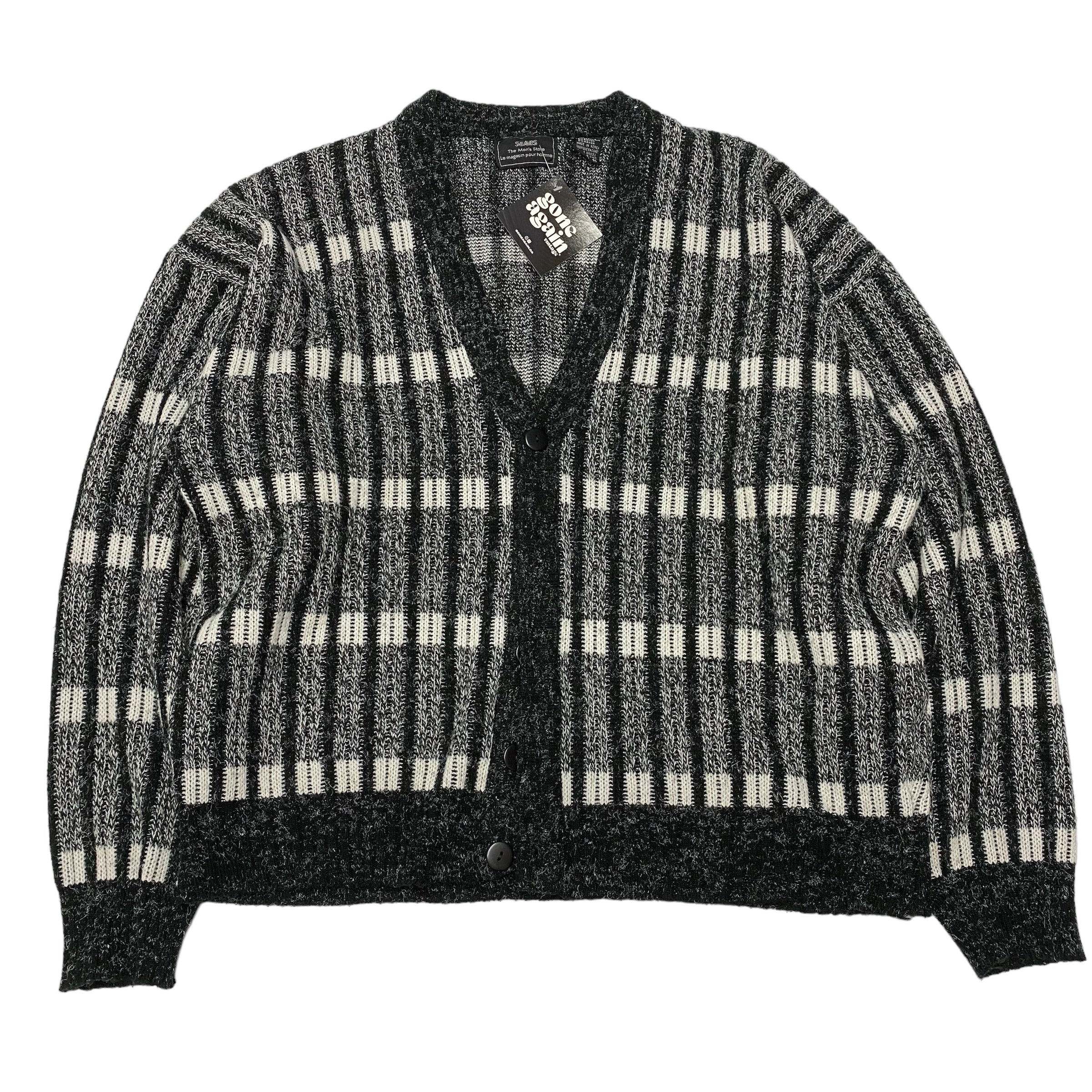 Vintage Sears Black/White Cardigan XL