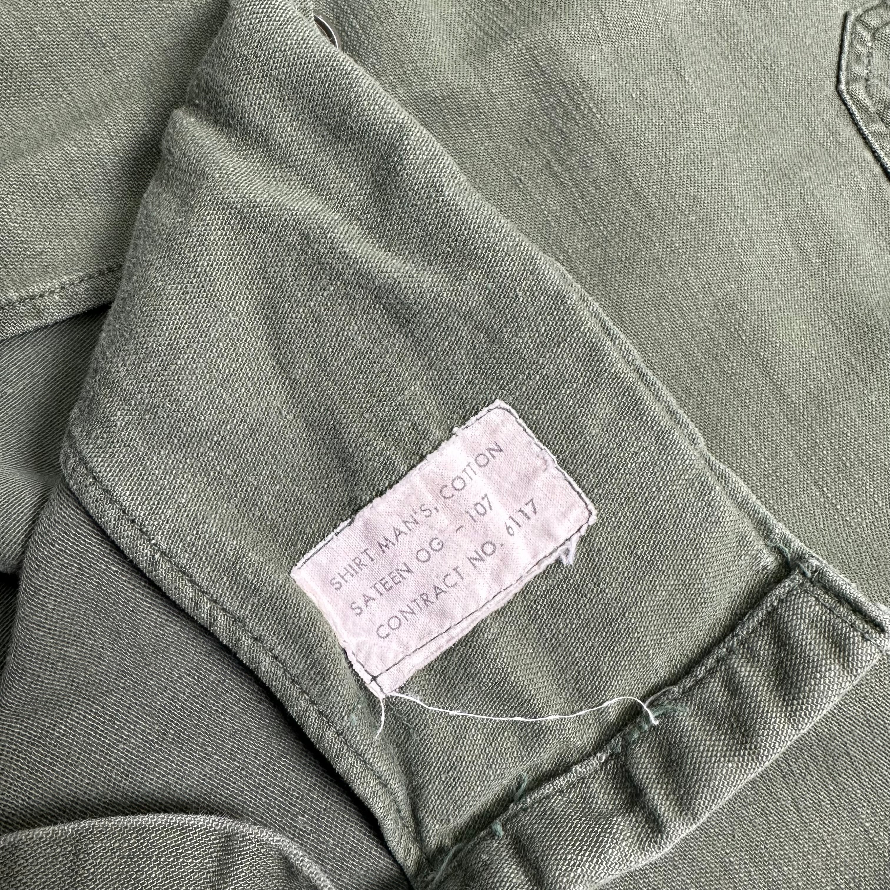 Vintage OG-107 Military Short Sleeve Button Up S