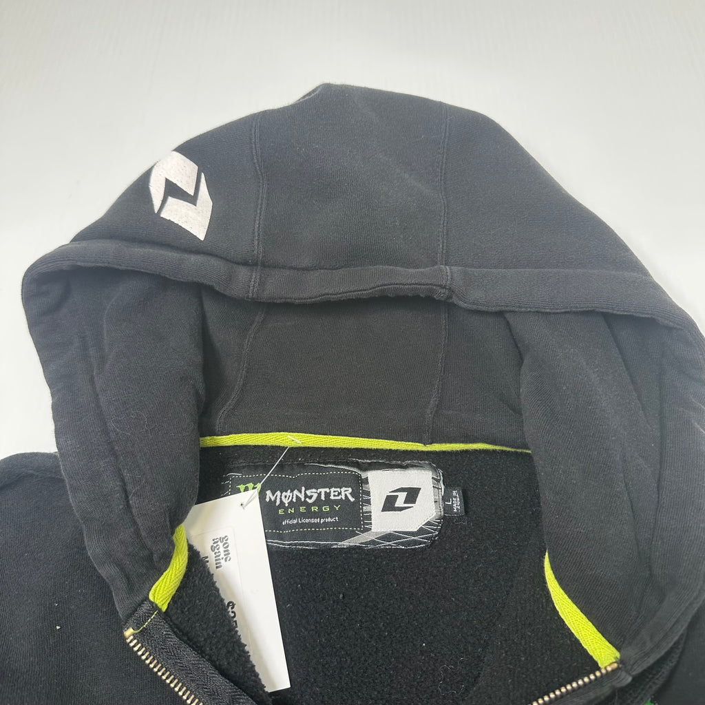 Y2K Monster Energy Zip Hoodie L