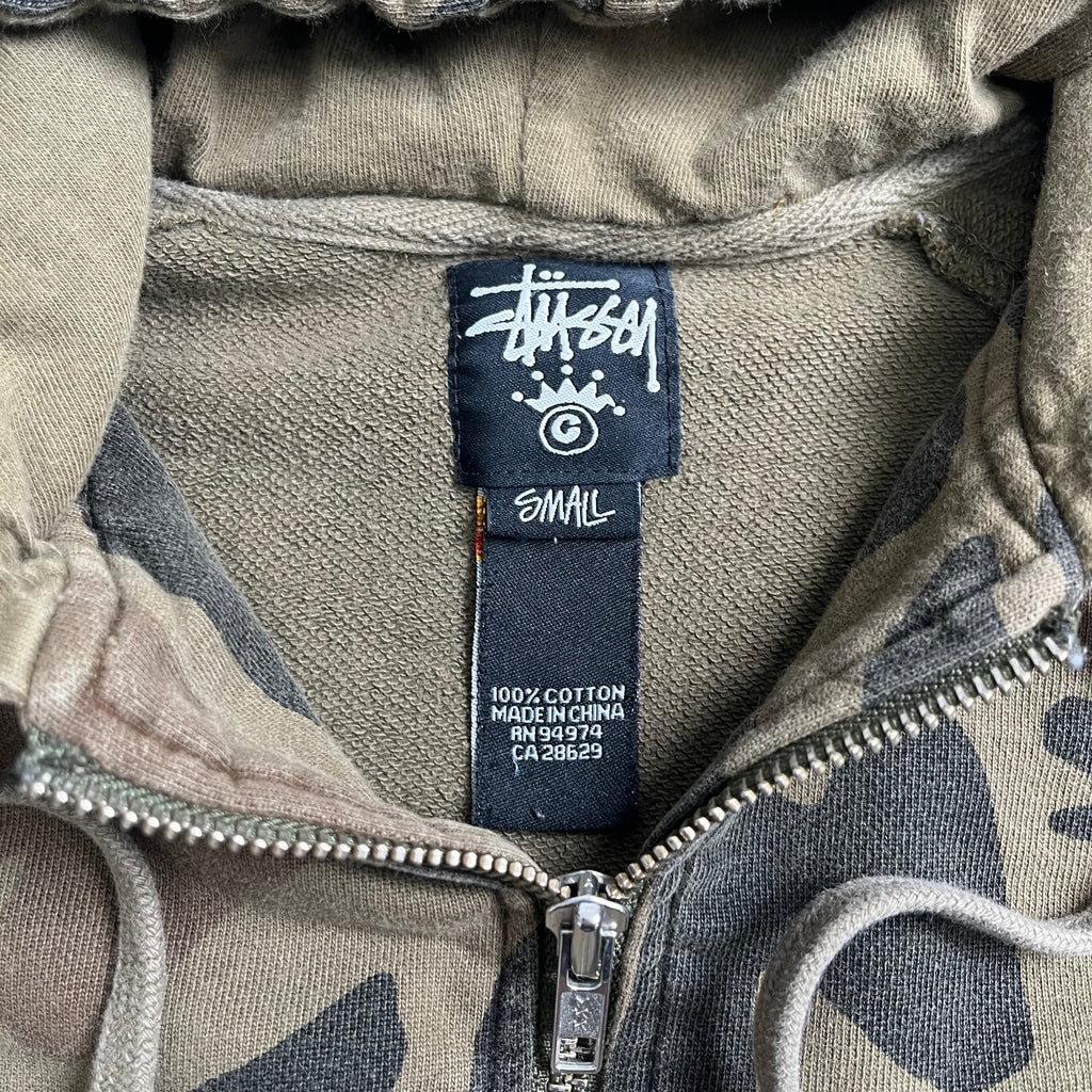 Stussy Camo Pattern Zip Hoodie S