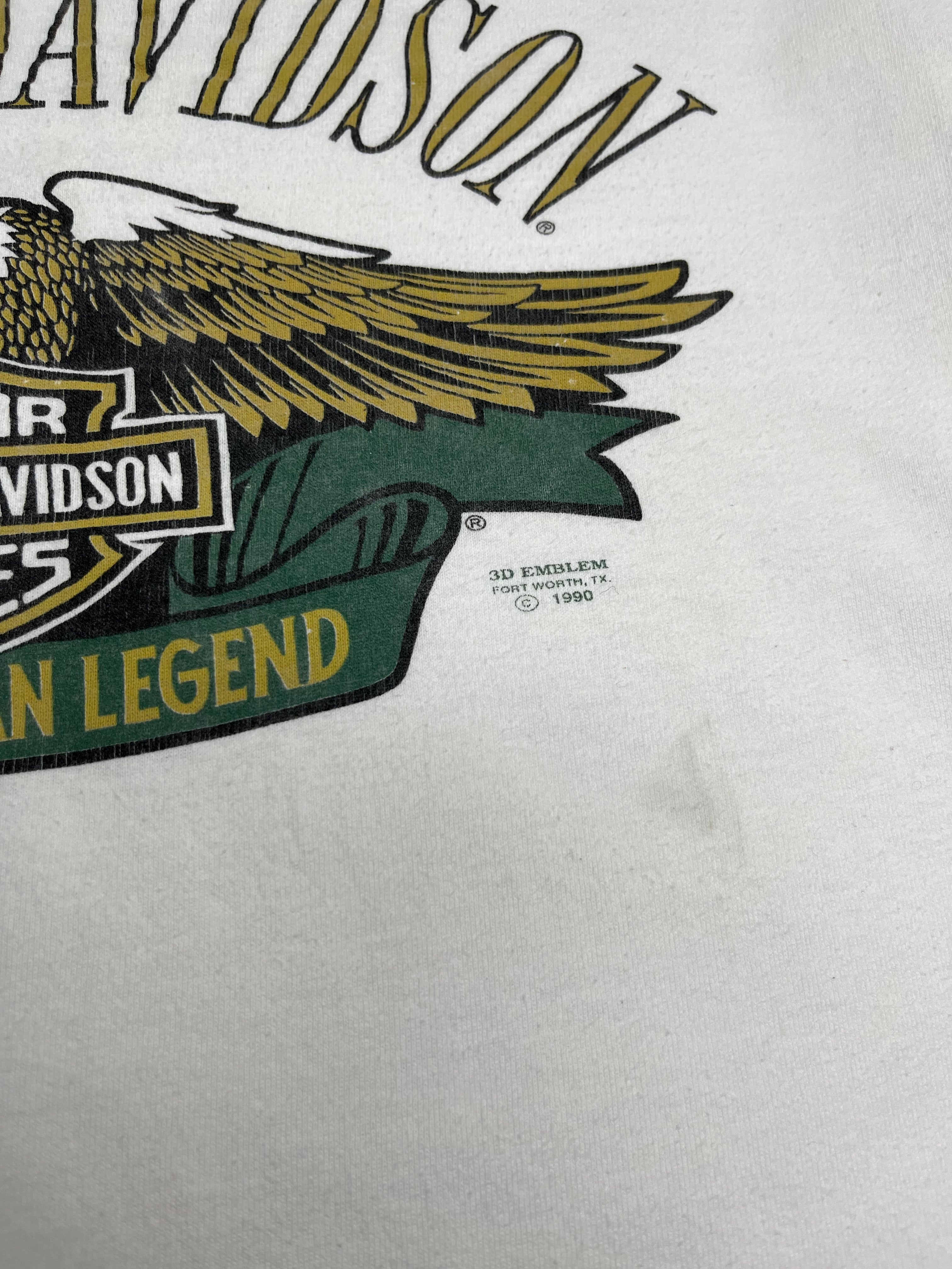 1990 Harley Davidson 3D Emblem American Legend Tee XL