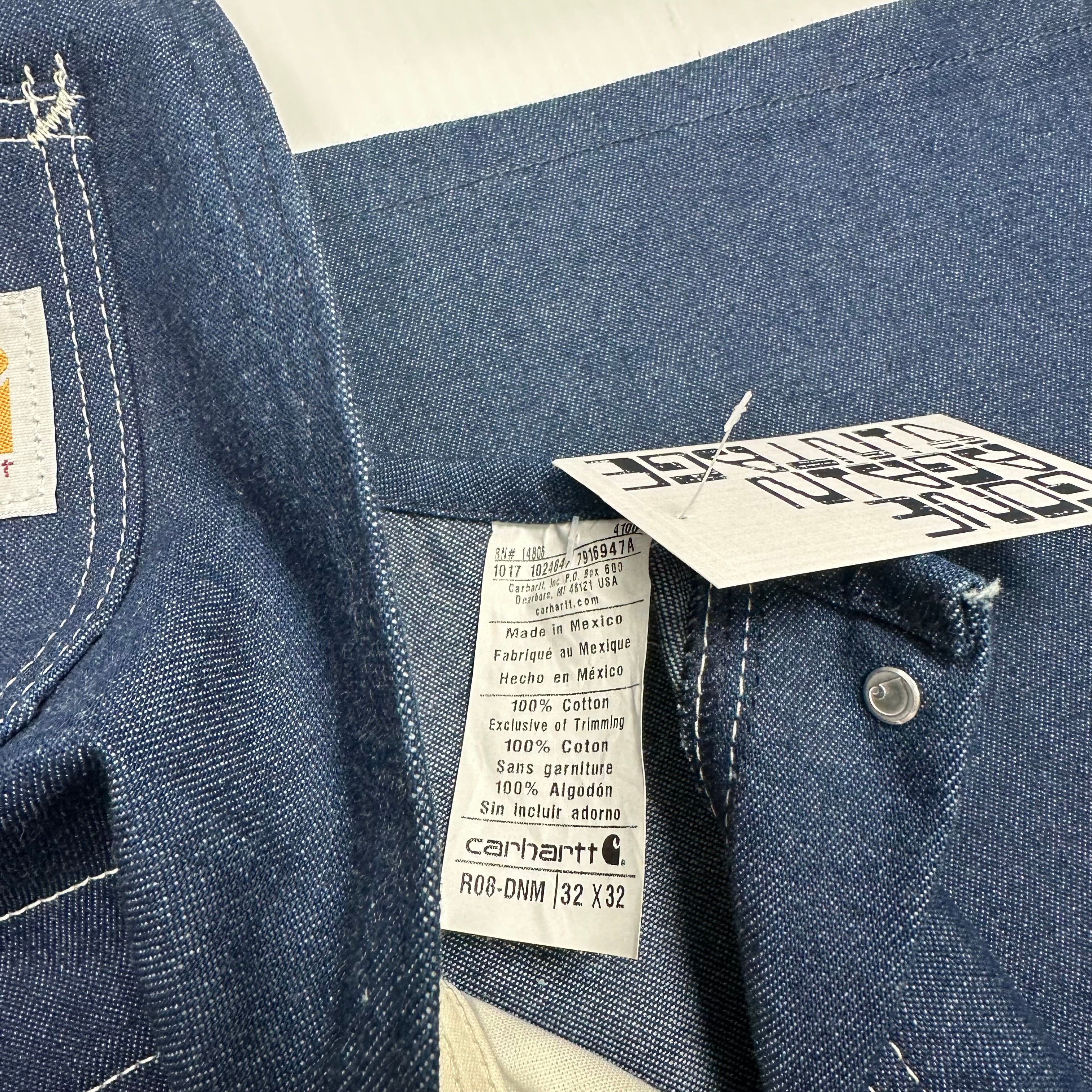 Carhartt Dark Wash Denim Overalls 32x32