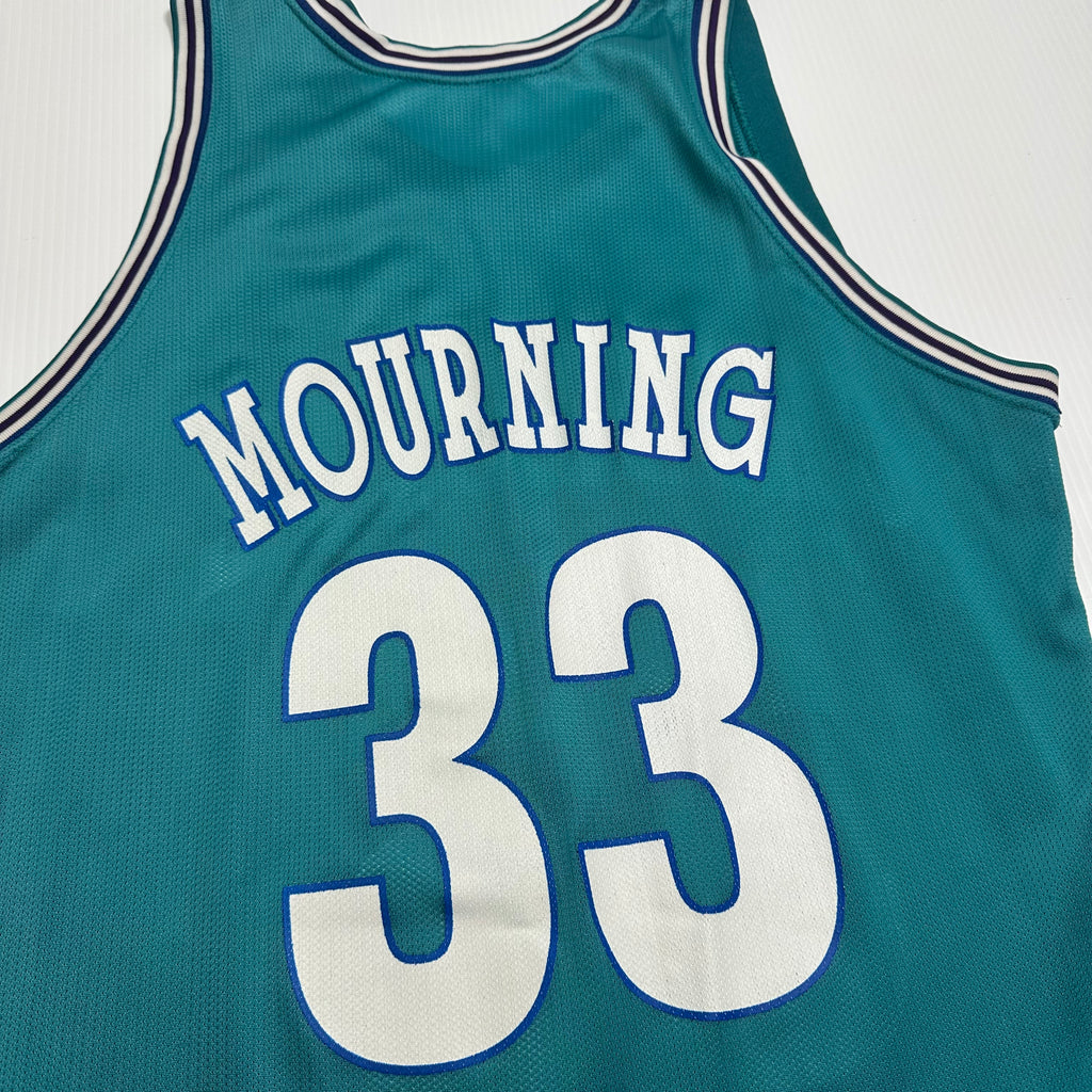 90s Champion Charlotte Hornets Alonzo Mourning #33 Jersey XL