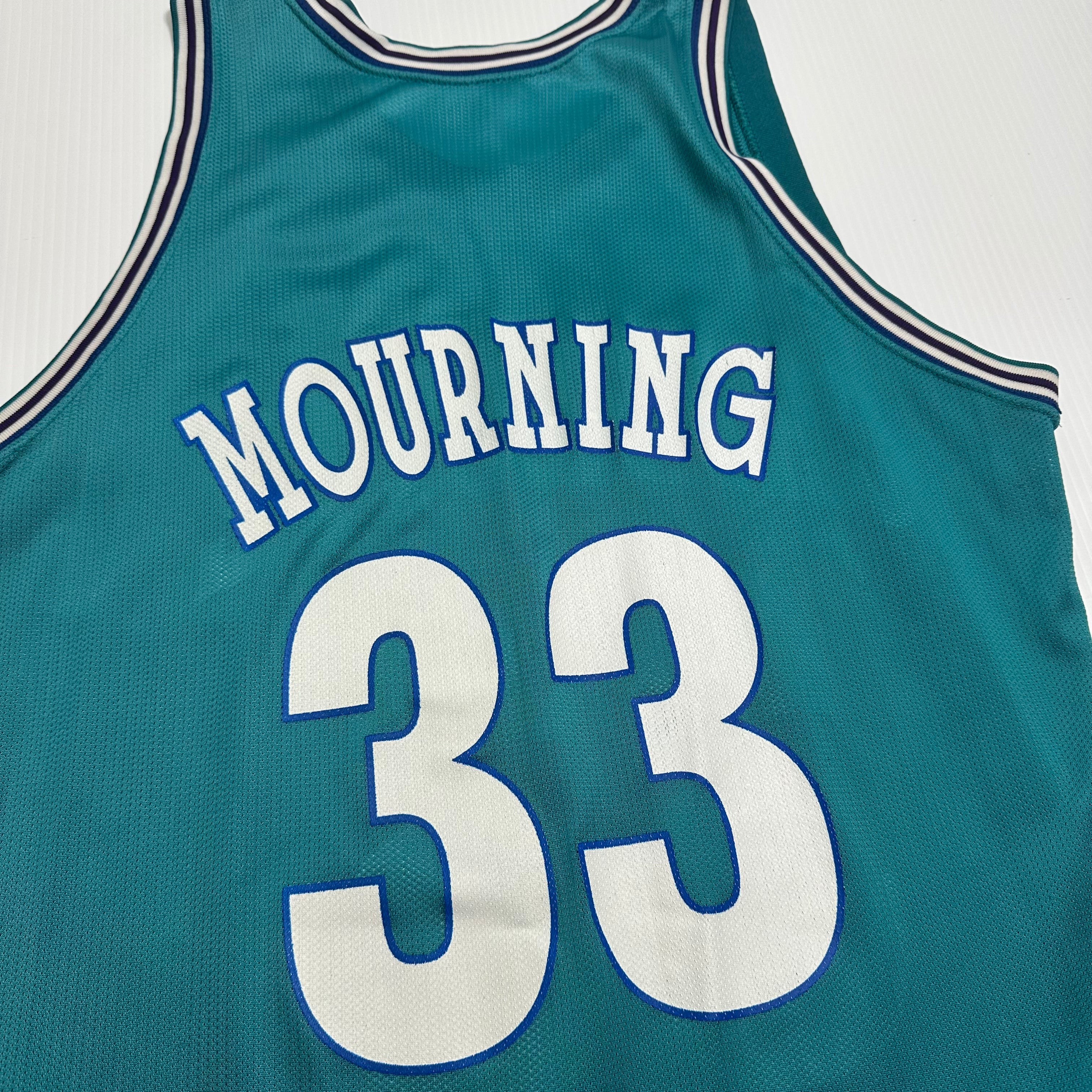 90s Champion Charlotte Hornets Alonzo Mourning #33 Jersey XL