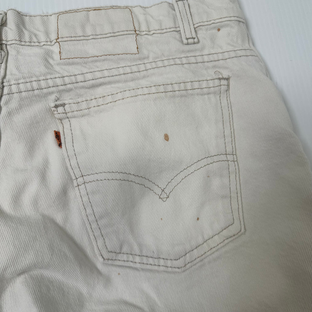 Vintage Levi's Orange Tab Faded White Denim Shorts 36