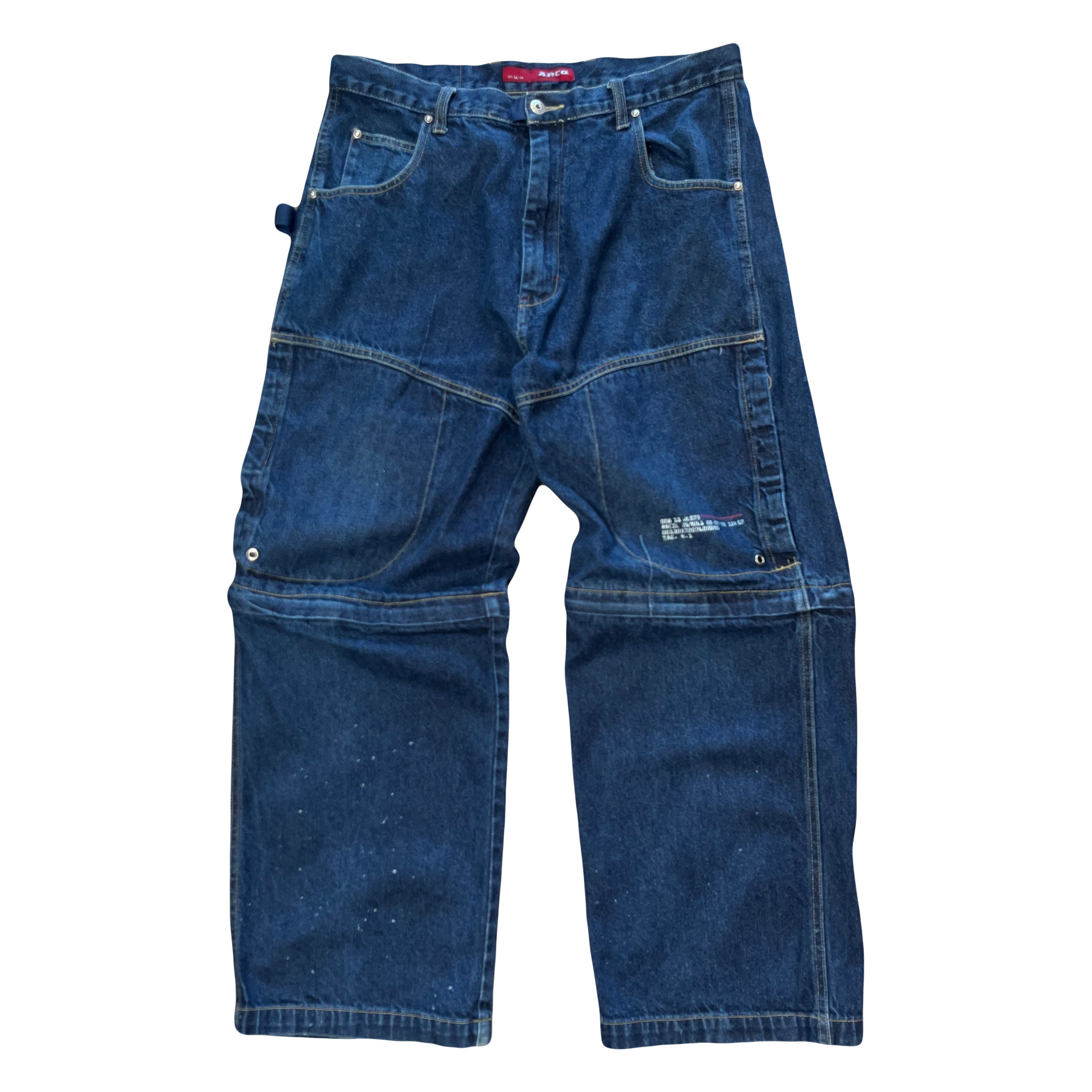 Y2K APCO Baggy Convertible Dark Wash Denim 34