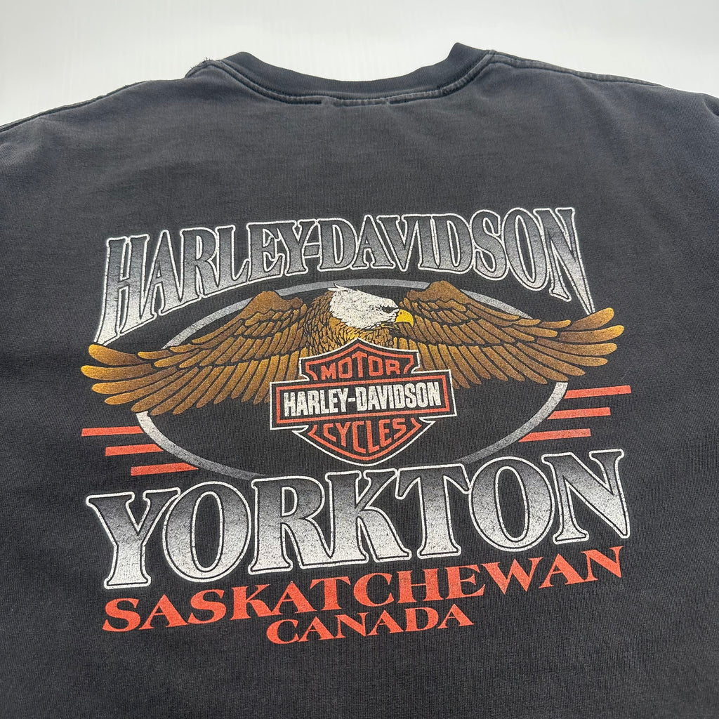 Vintage Harley Davidson Yorkton Saskatchewan Graphic Tee L