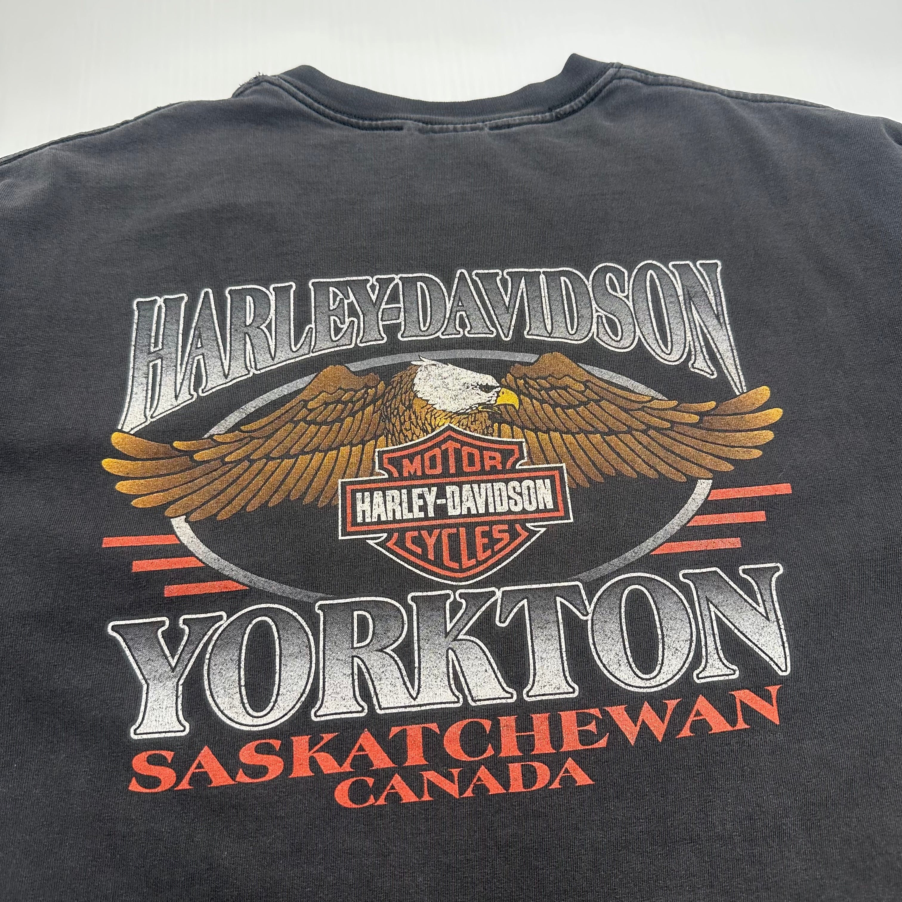 Vintage Harley Davidson Yorkton Saskatchewan Graphic Tee L