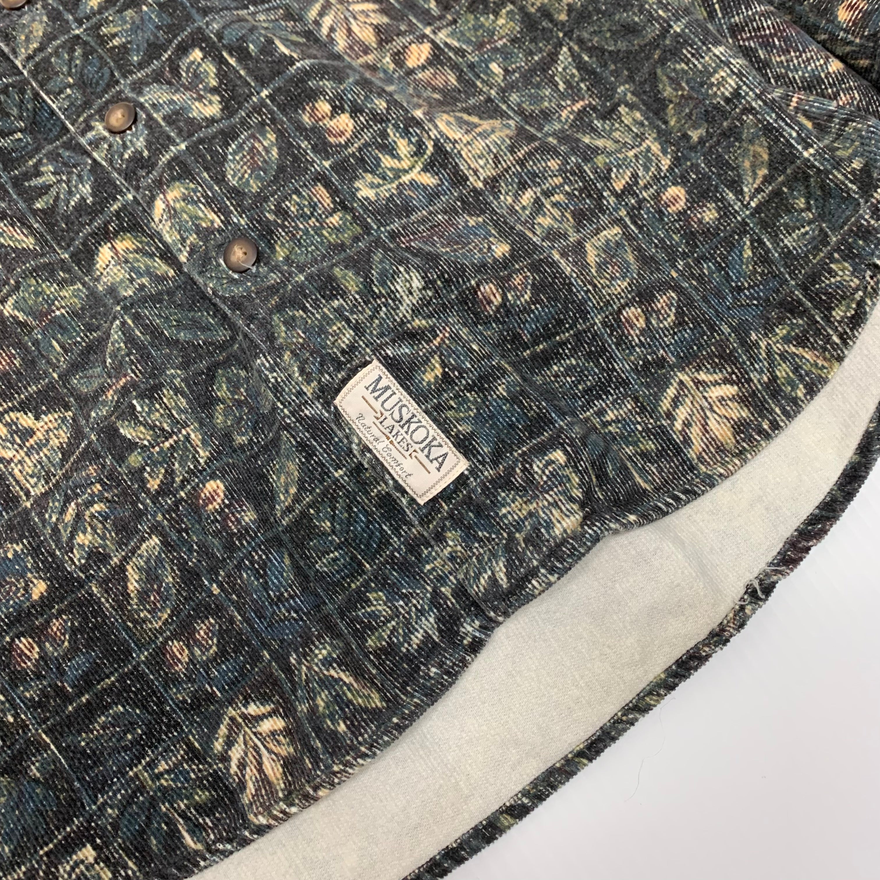 Vintage Nature Leaf Flannel M