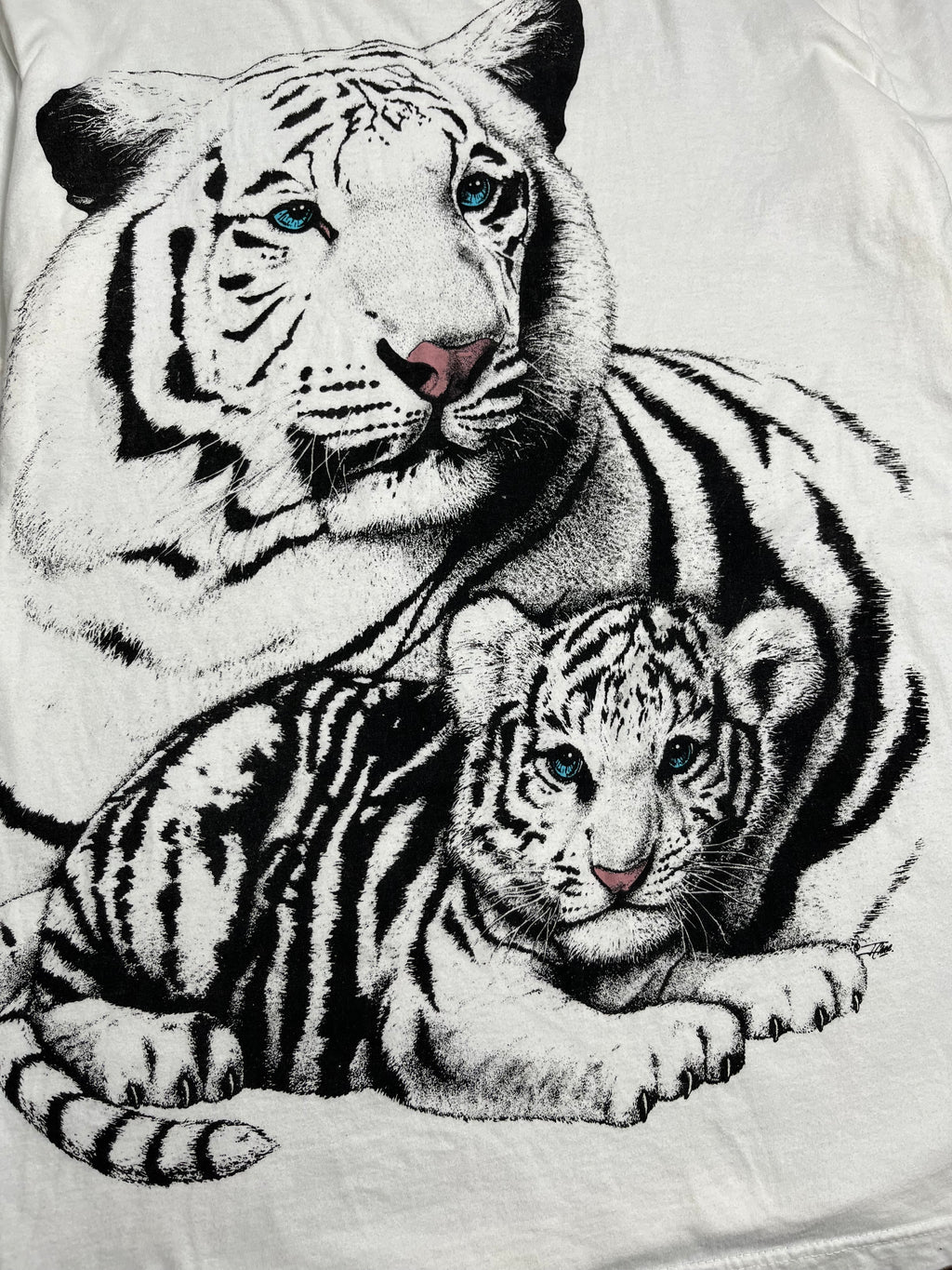 Vintage White Tiger Graphic Tee XL
