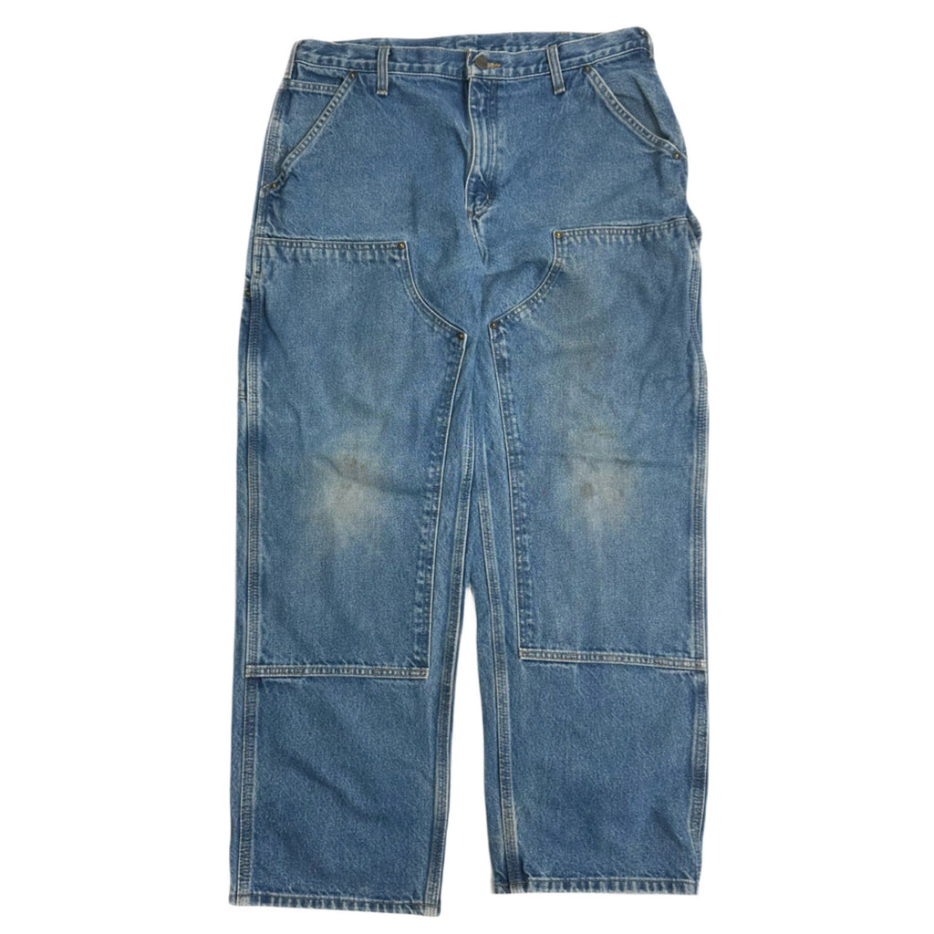 Vintage Carhartt Medium Wash Denim Double Knees 35x30