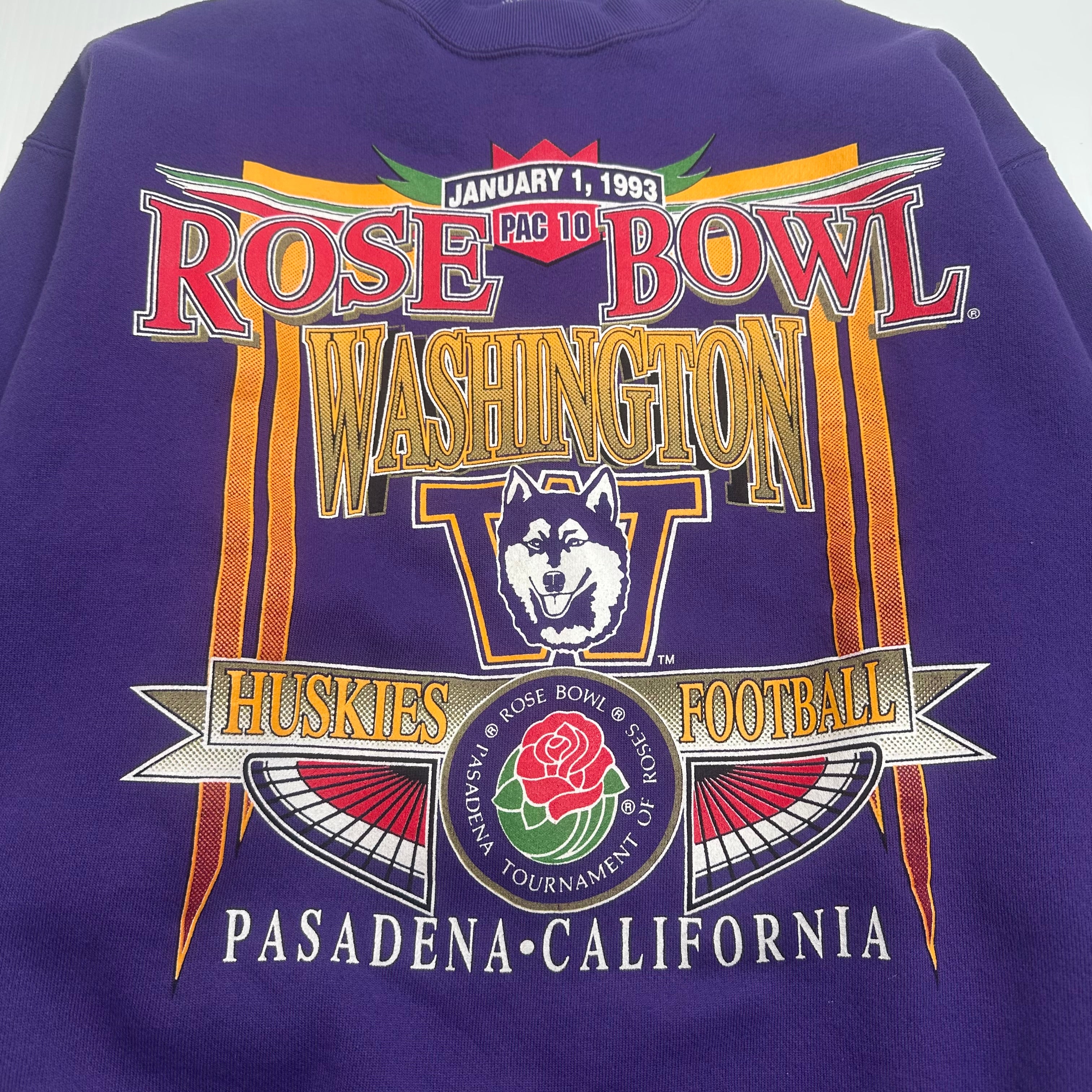 1993 Washington Huskies Rose Bowl Graphic Crewneck L