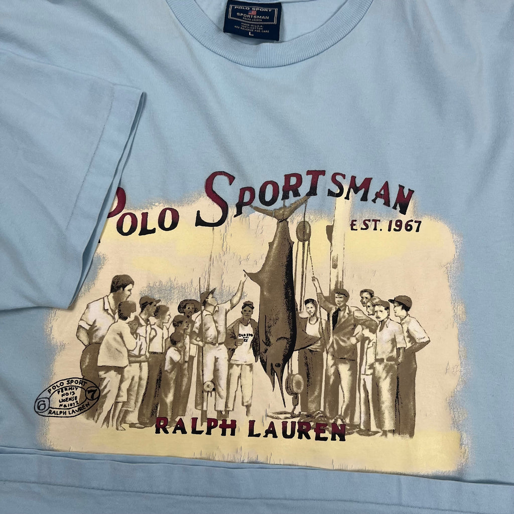 Vintage Polo Ralph Lauren Sportsman Graphic Tee L