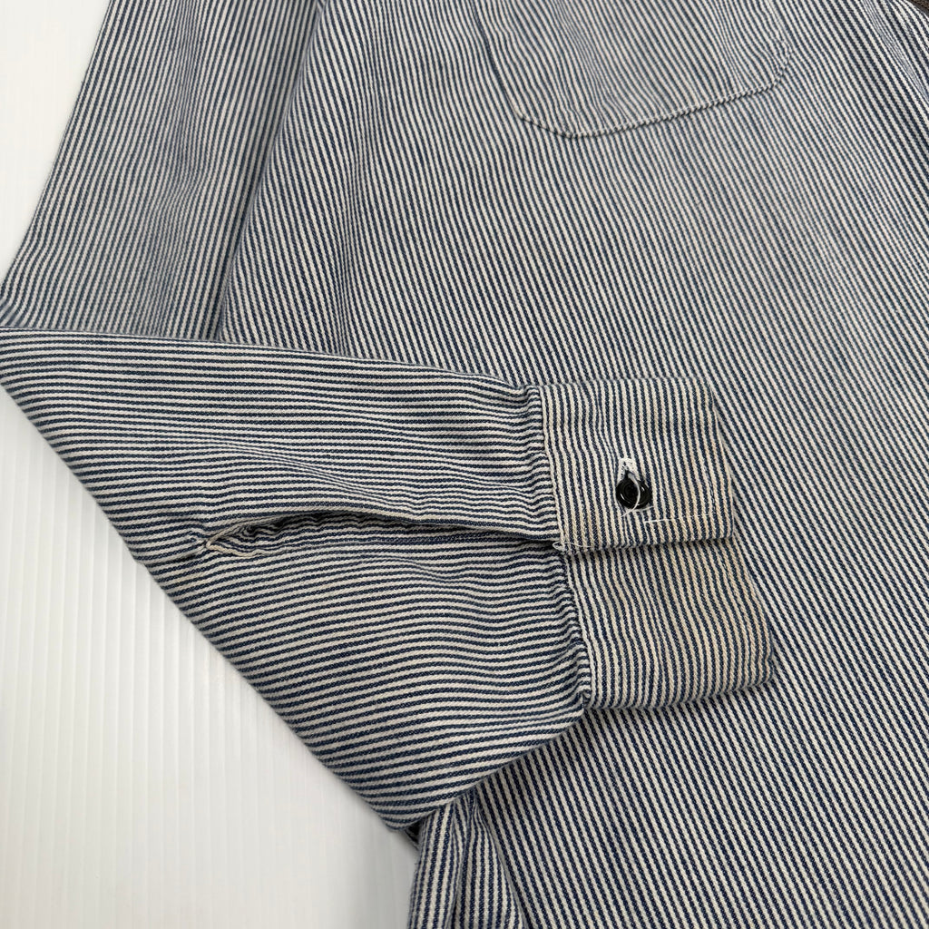Vintage Key Hickory Striped 1/2 Zip Work Shirt XL