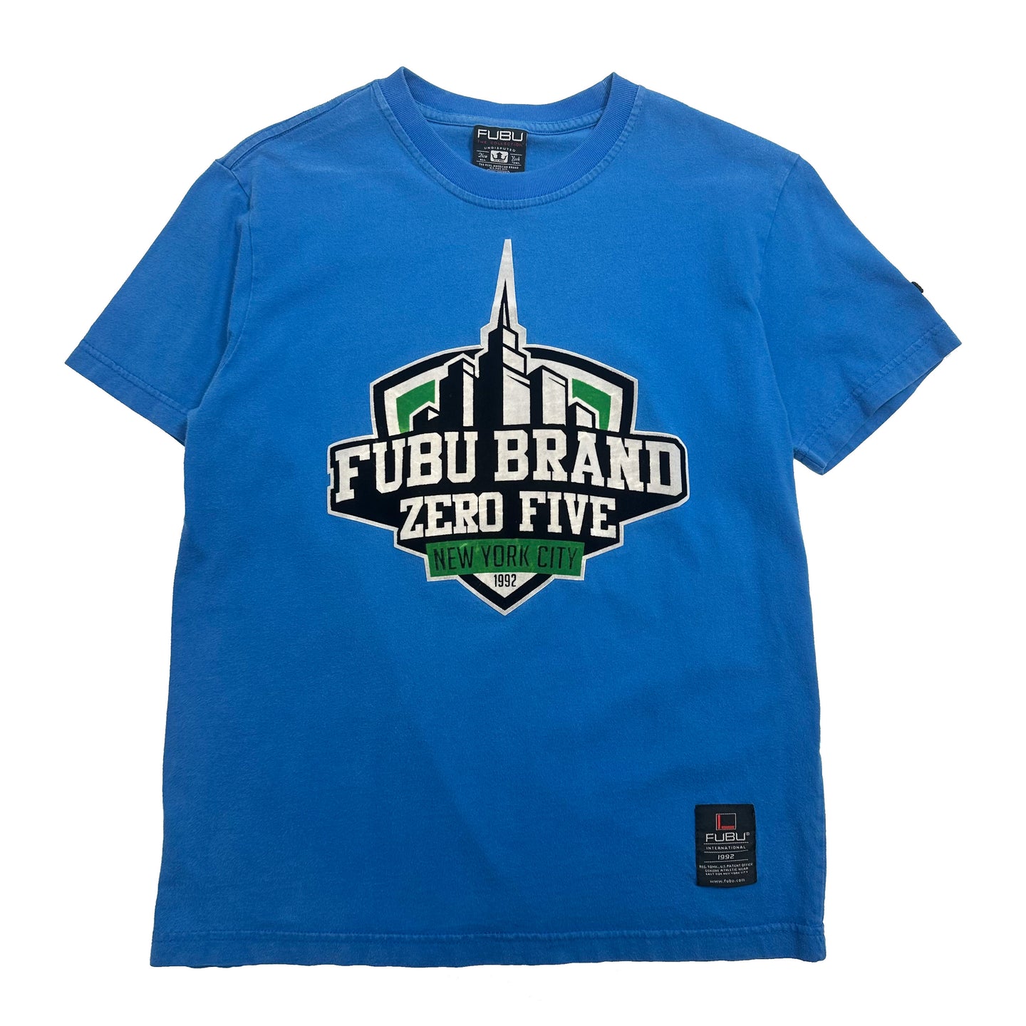 Y2K Fubu Brand NYC Felt Graphic Tee S