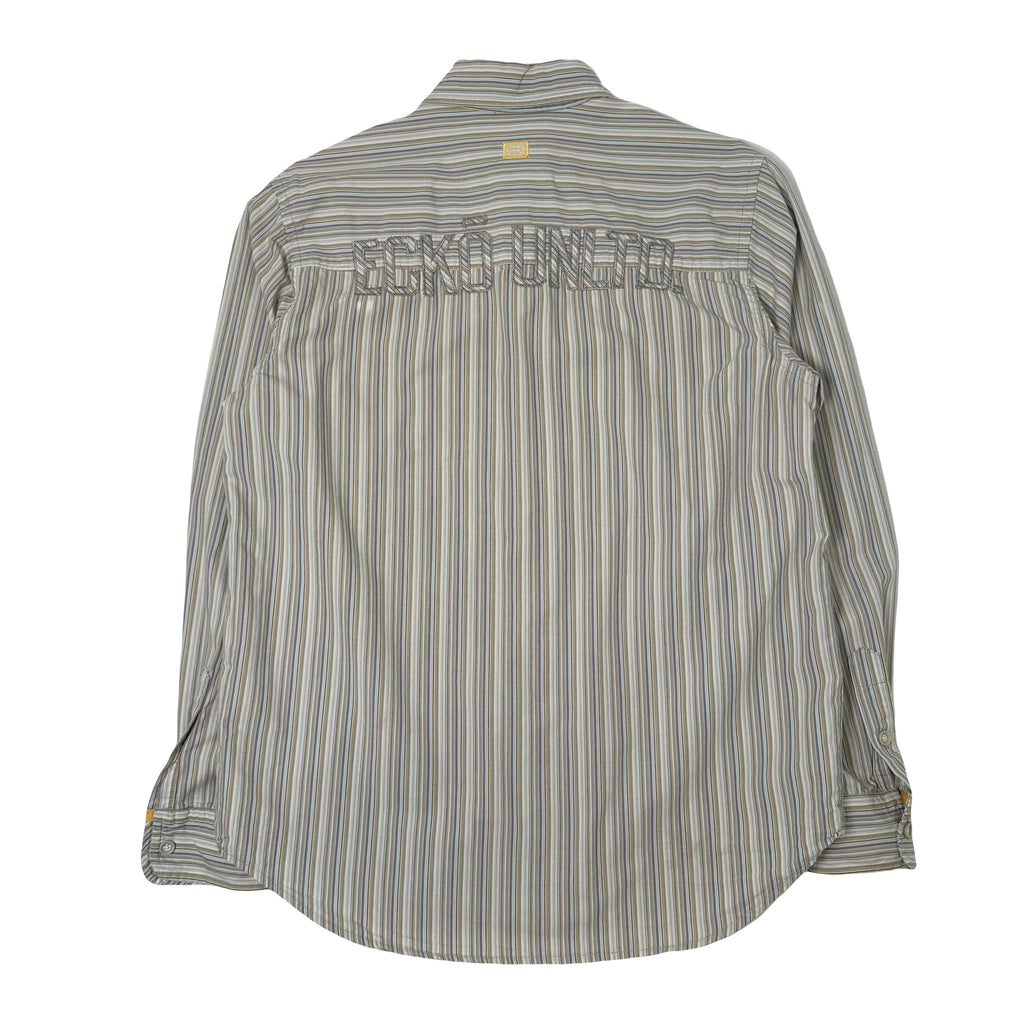 Y2K Ecko Unltd. Pinstripe Girls Button Up Shirt S