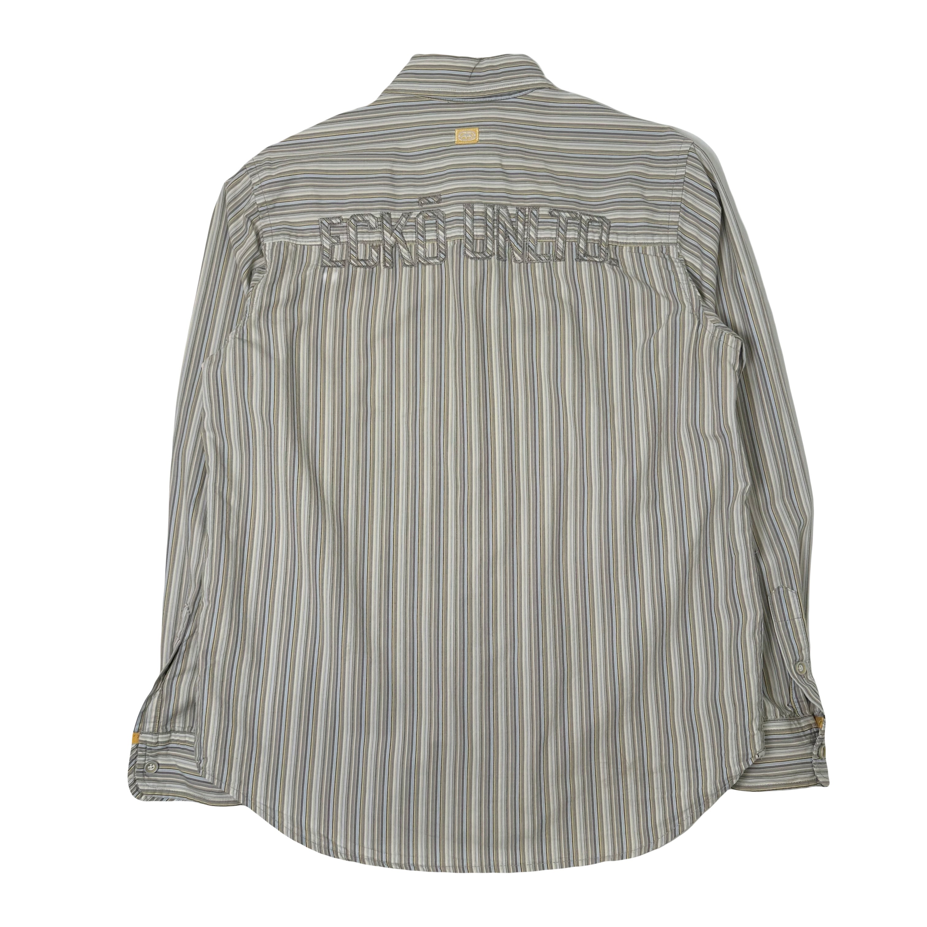 Y2K Ecko Unltd. Pinstripe Girls Button Up Shirt S
