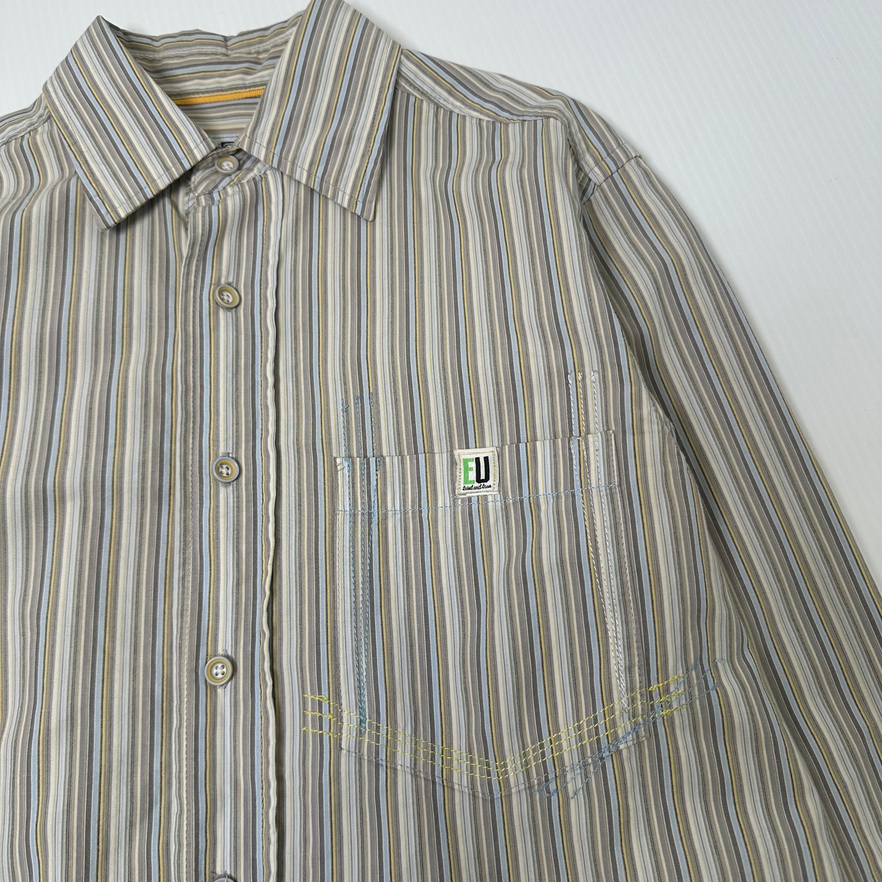 Y2K Ecko Unltd. Pinstripe Girls Button Up Shirt S