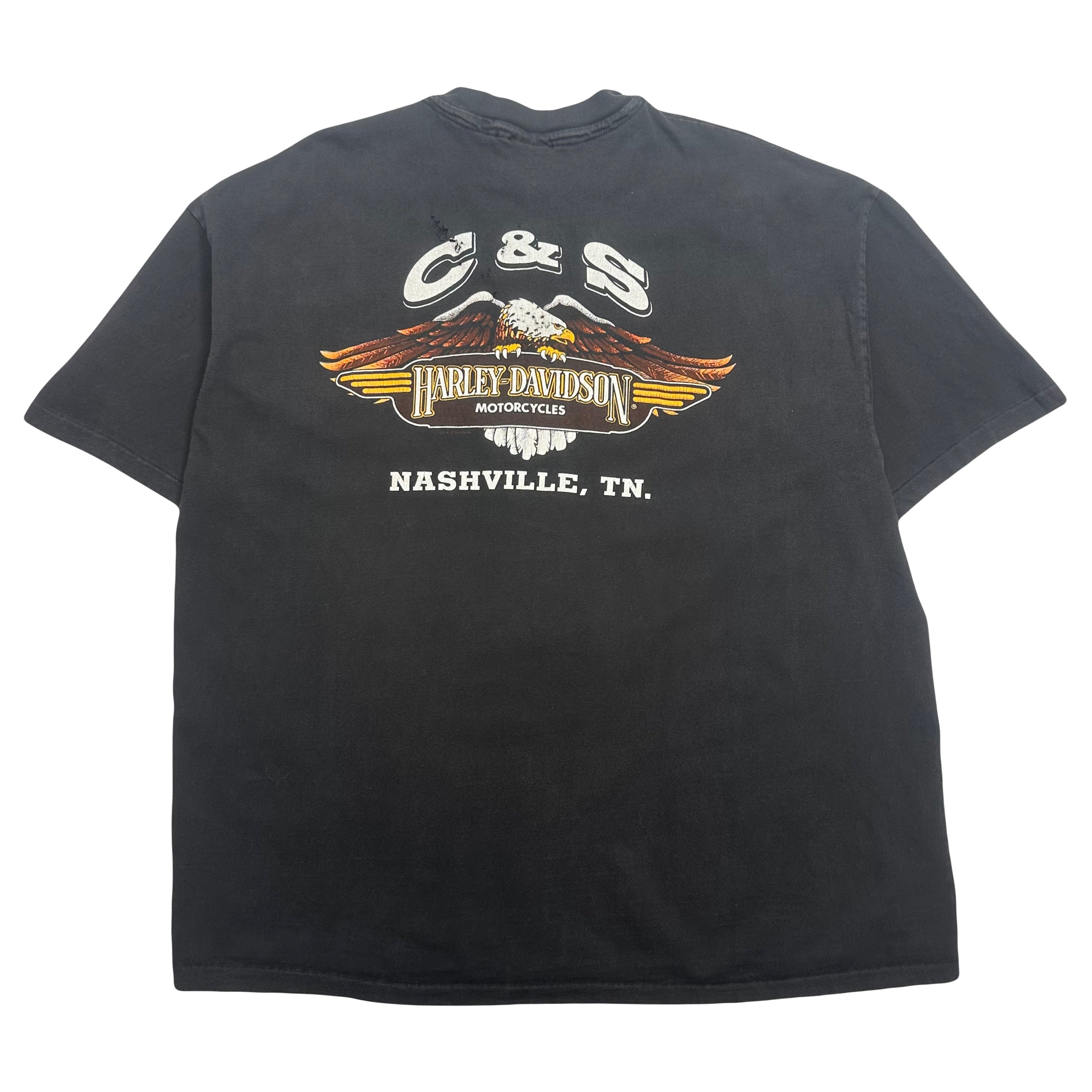 90s Harley Davidson Nashville Tennessee Eagle Pocket Tee XXL