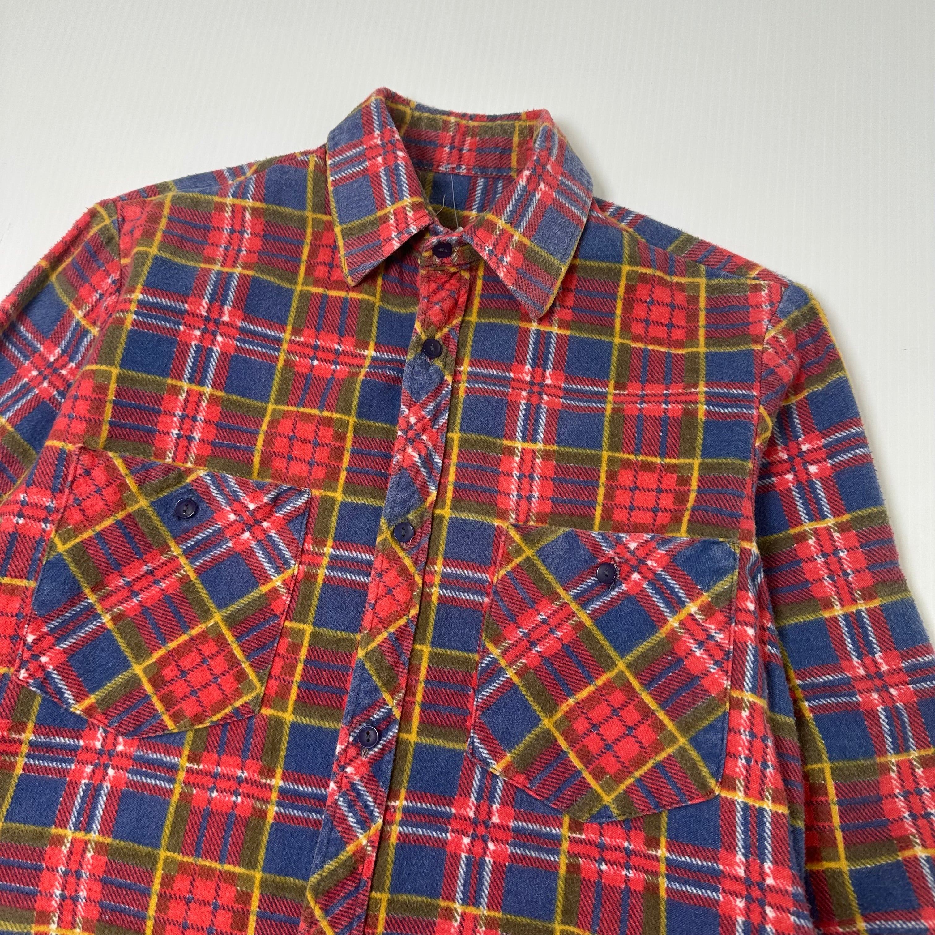 Vintage Plaid Flannel Button Up Shirt M