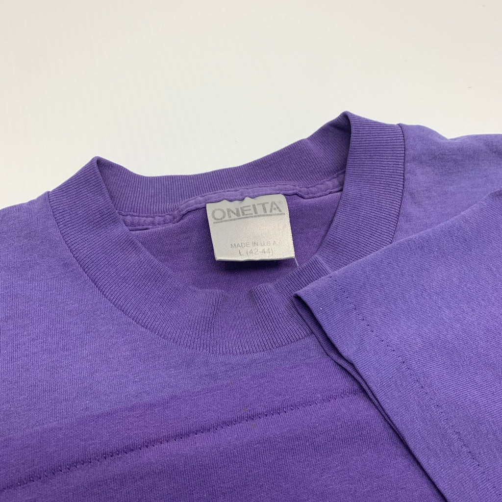 90s Oneita Faded Purple Tee L