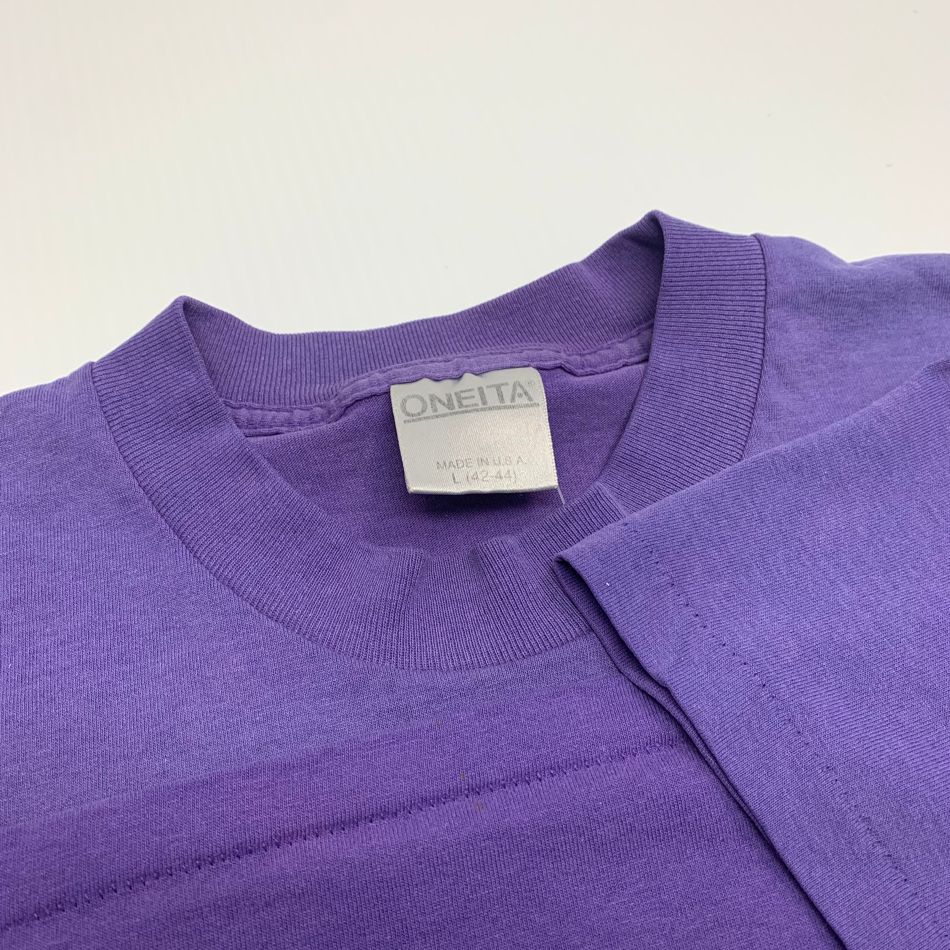 90s Oneita Faded Purple Tee L