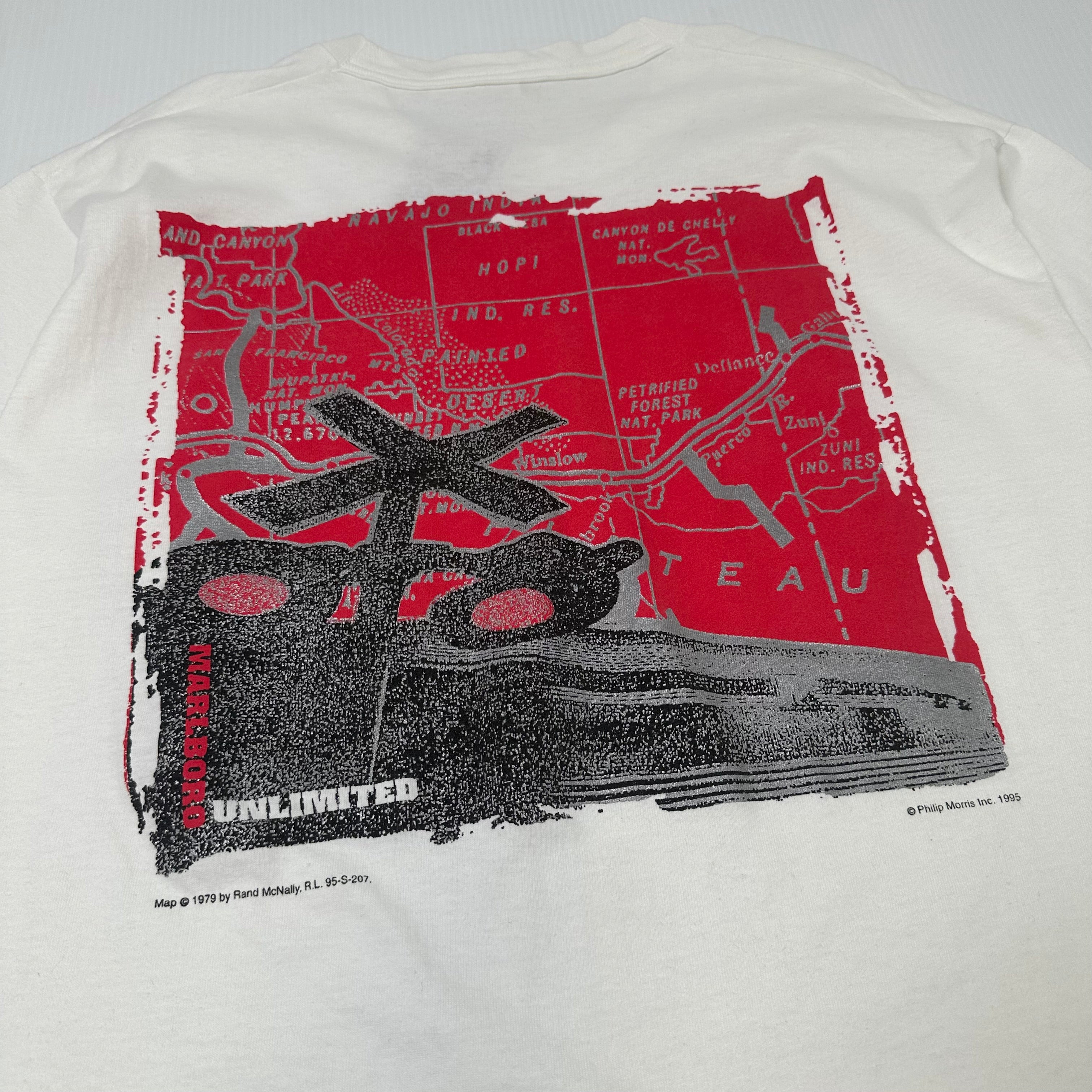 Vintage Marlboro Unlimited Map Graphic Tee XL