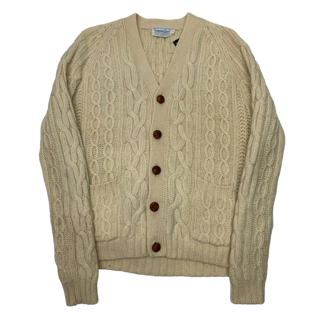 Vintage Cable Knit Cardigan L