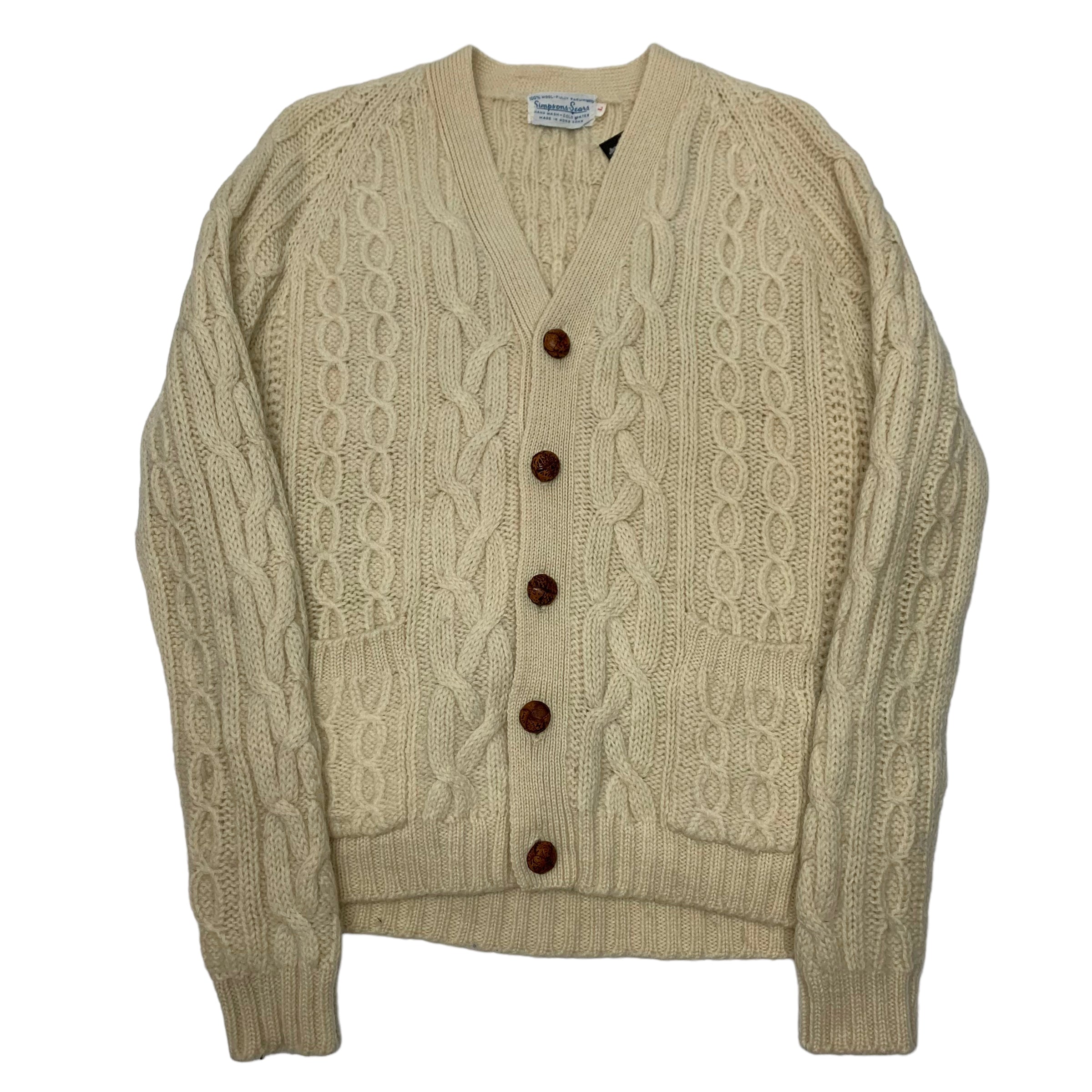 Vintage Cable Knit Cardigan L