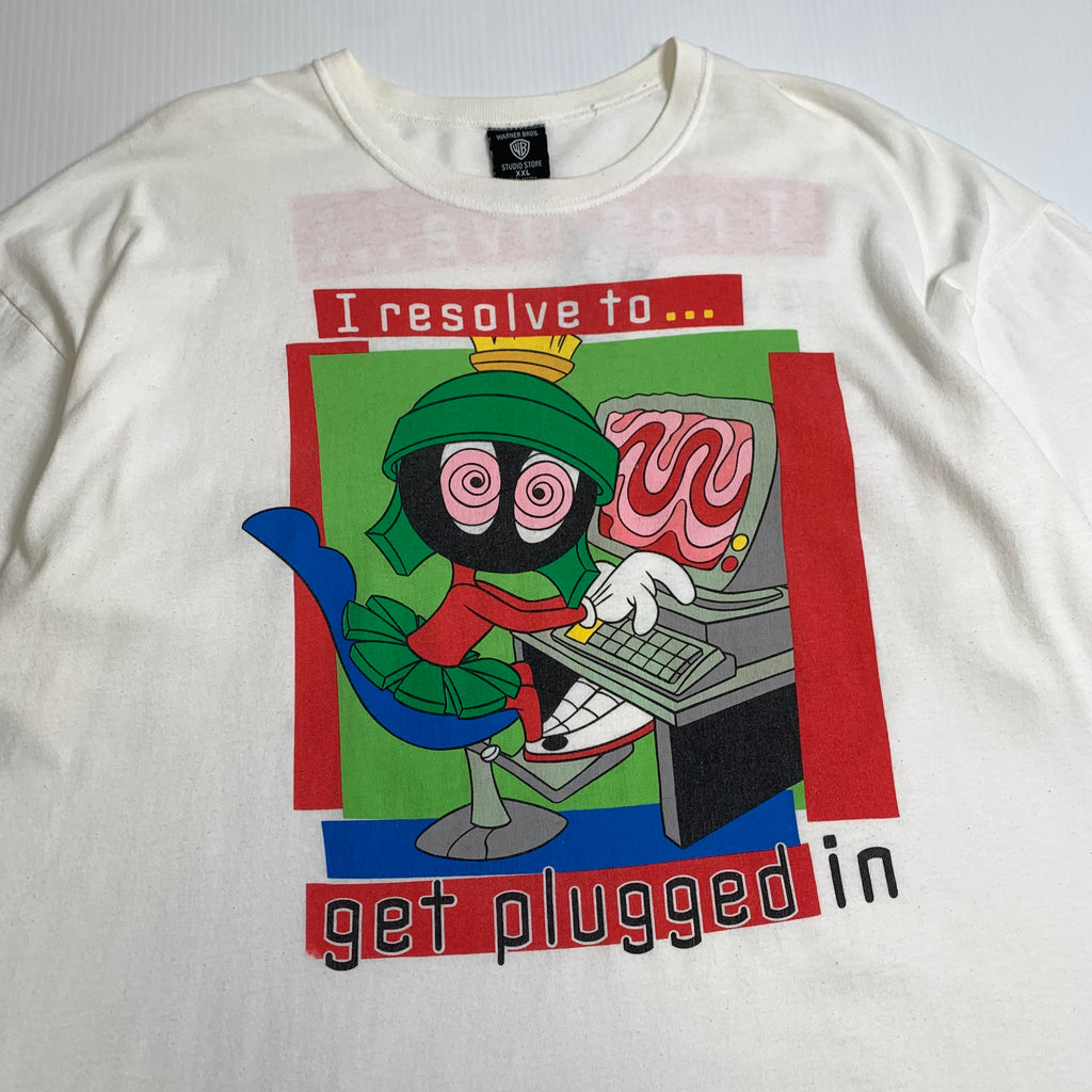 Vintage Marvin The Martian Get Plugged In Tee XXL