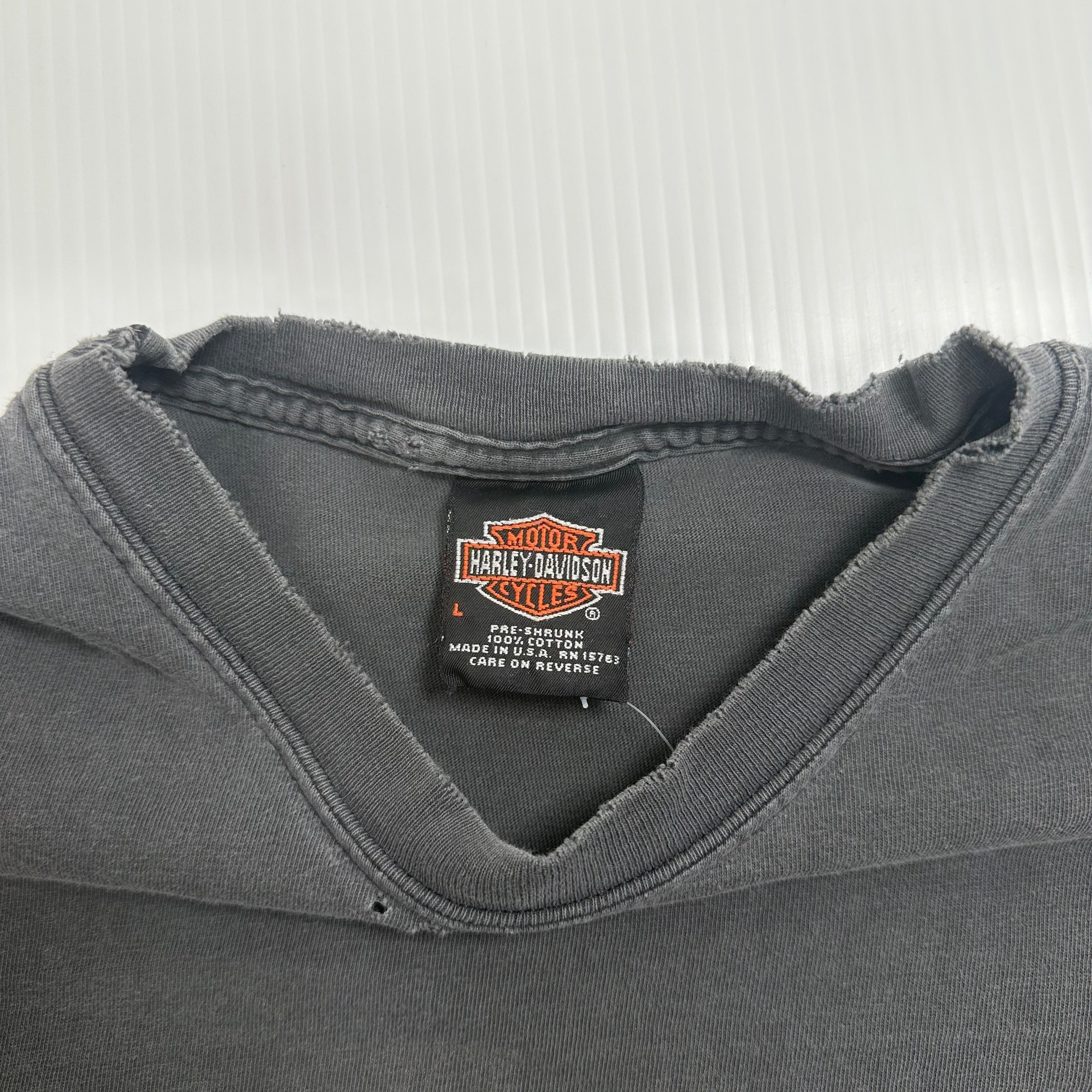 2001 Harley Davidson Medicine Hat Alberta Distressed Tee L