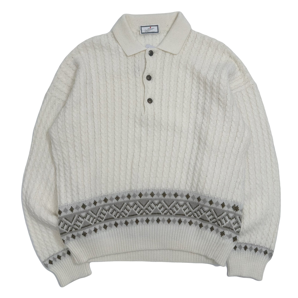 Vintage San Dino Henley Knit Sweater M