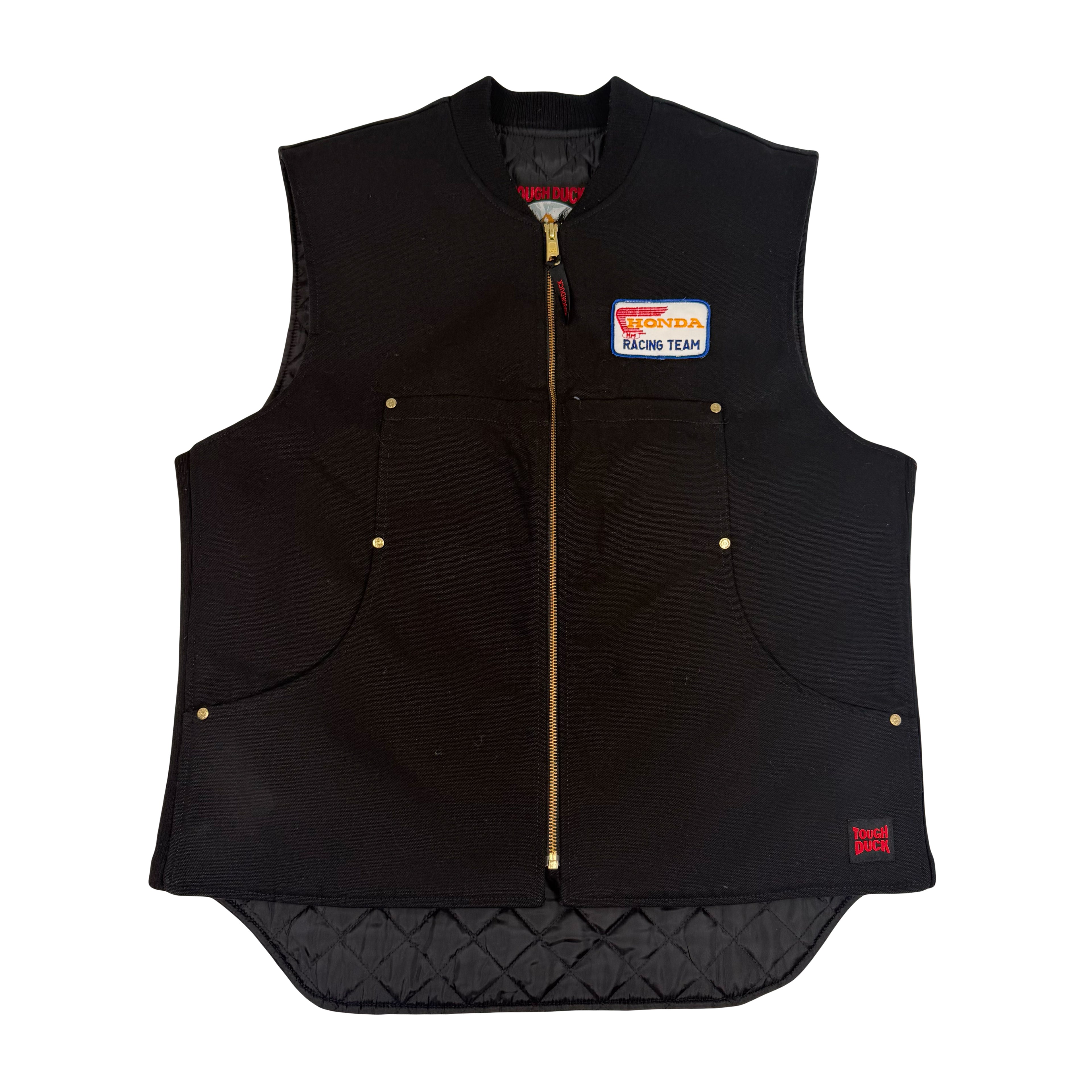 Vintage Tough Duck Honda Racing Patch Work Vest L