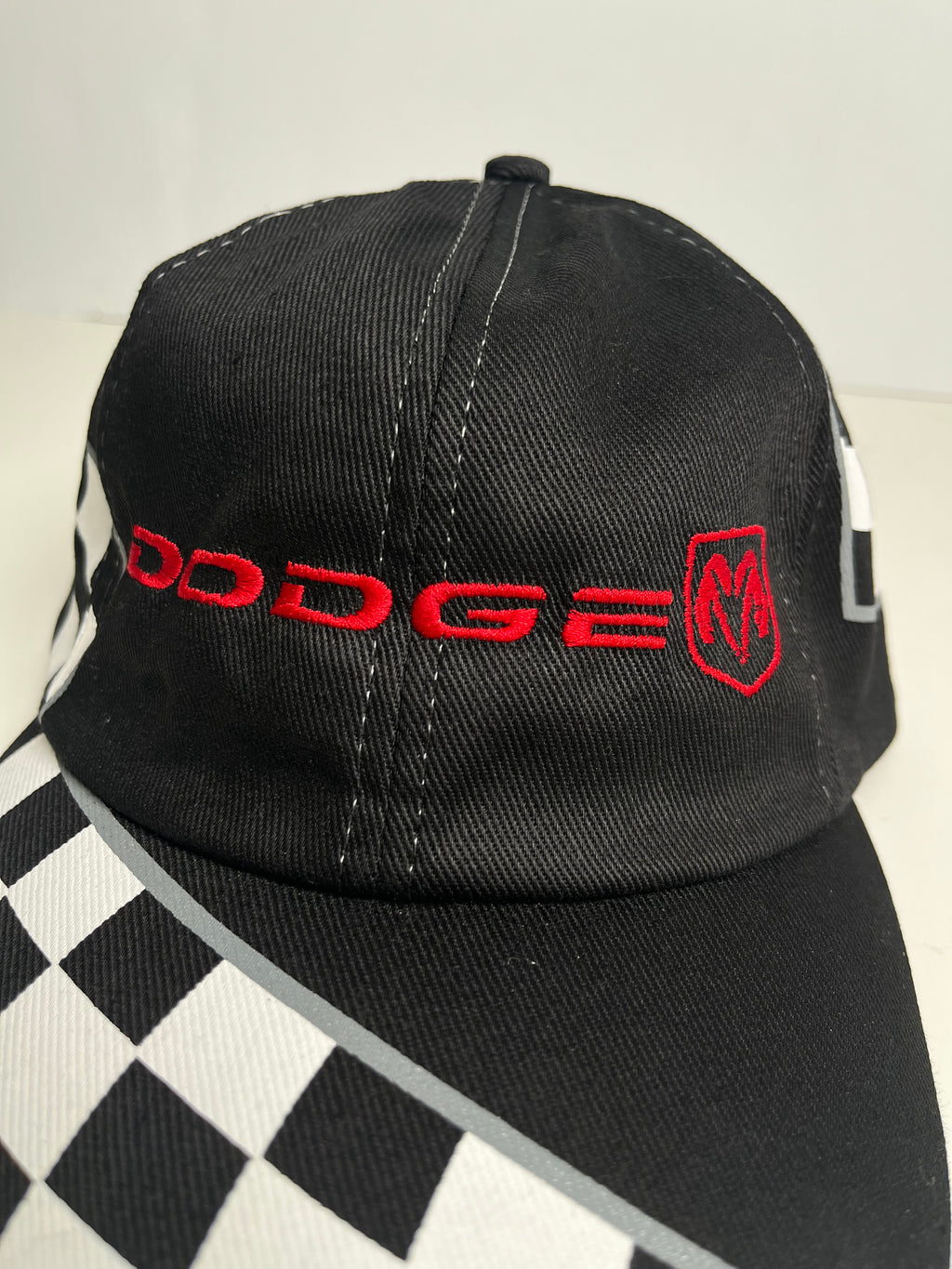 Vintage Dodge Motorsports Checkered Strapback Hat