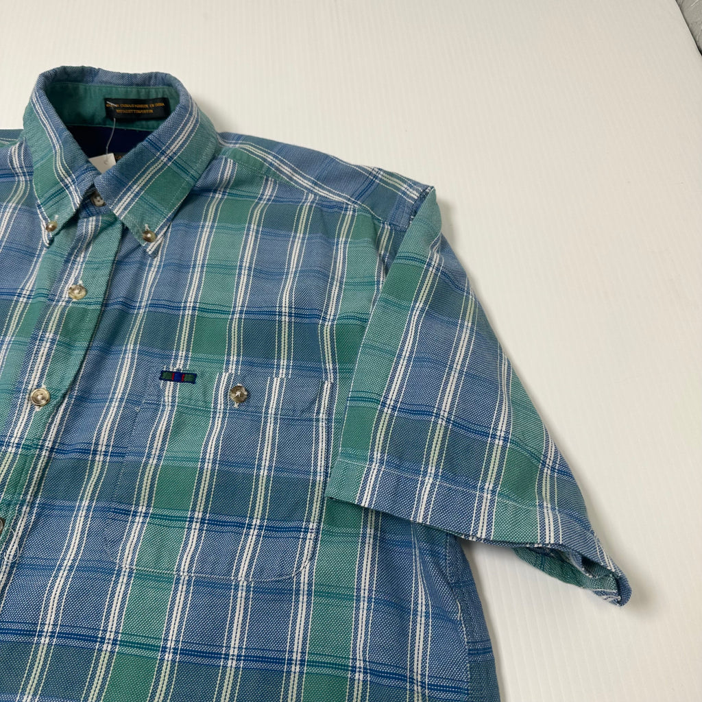 Vintage Alexander Julian Plaid Short Sleeve Button Up M