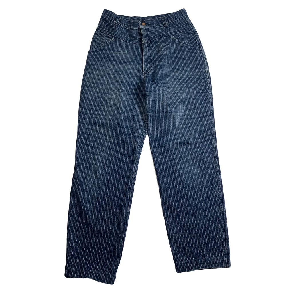 Vintage Pinstripe Dark Wash Denim 28