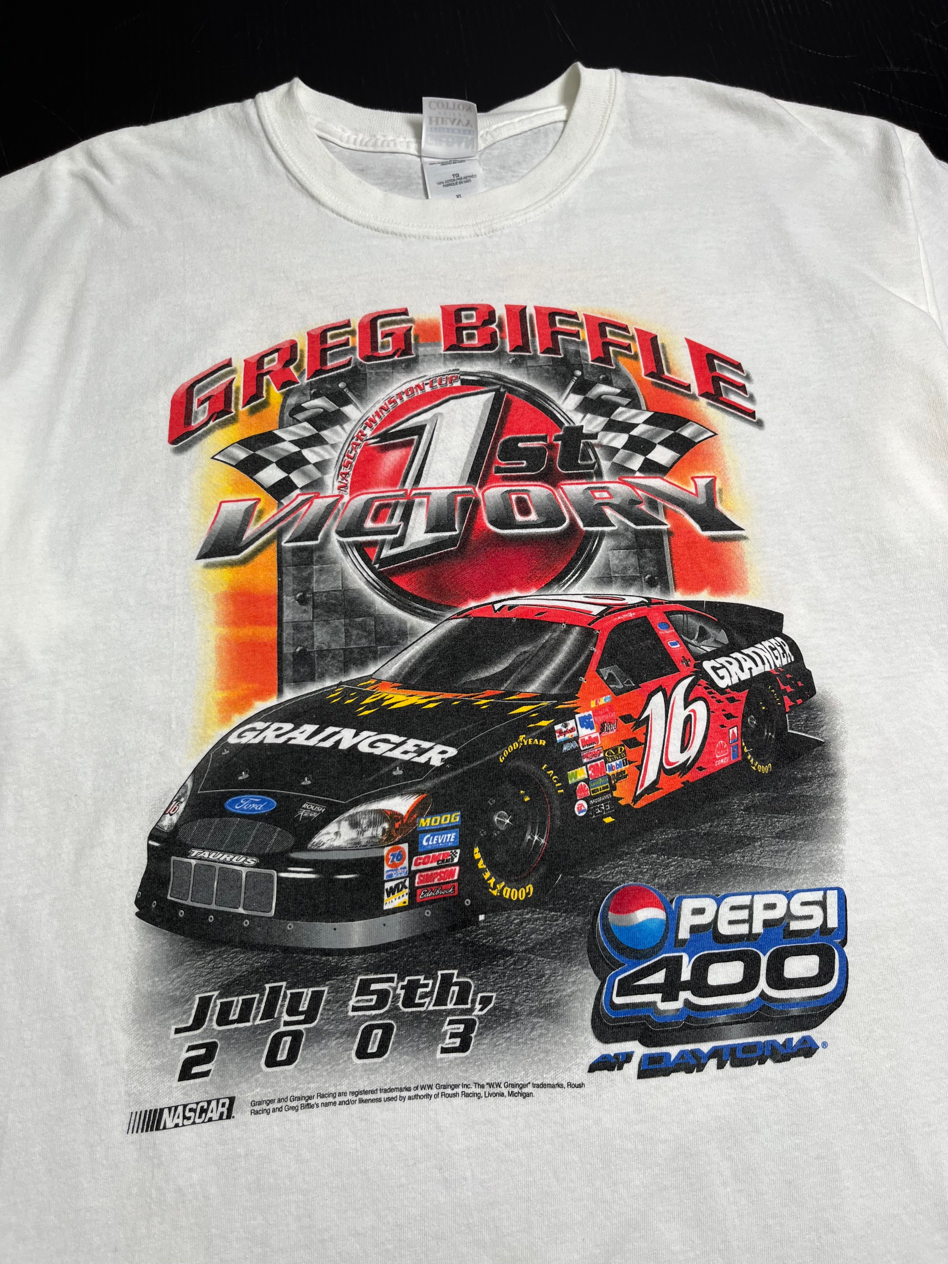 2003 Greg Biffle NASCAR 1st Victory Tee XL