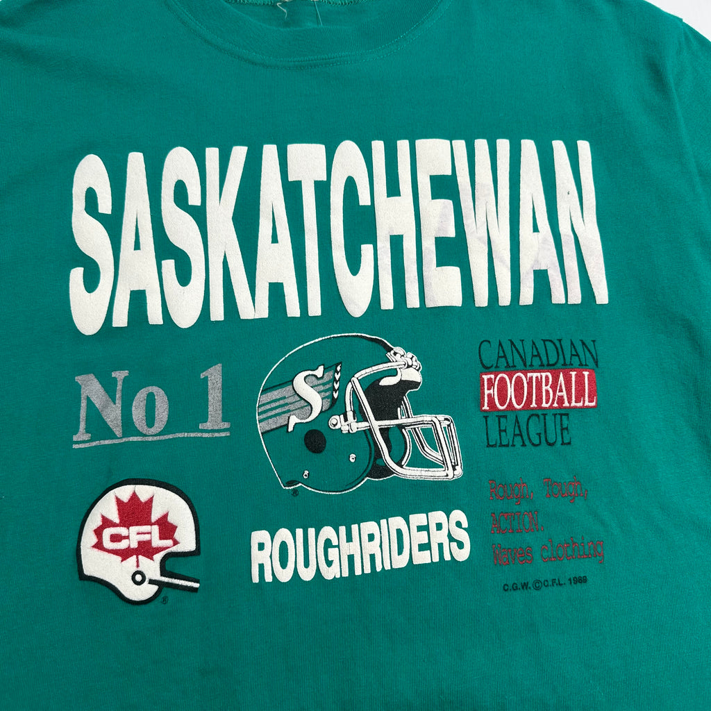 Vintage Saskatchewan Roughriders CFL Tee L
