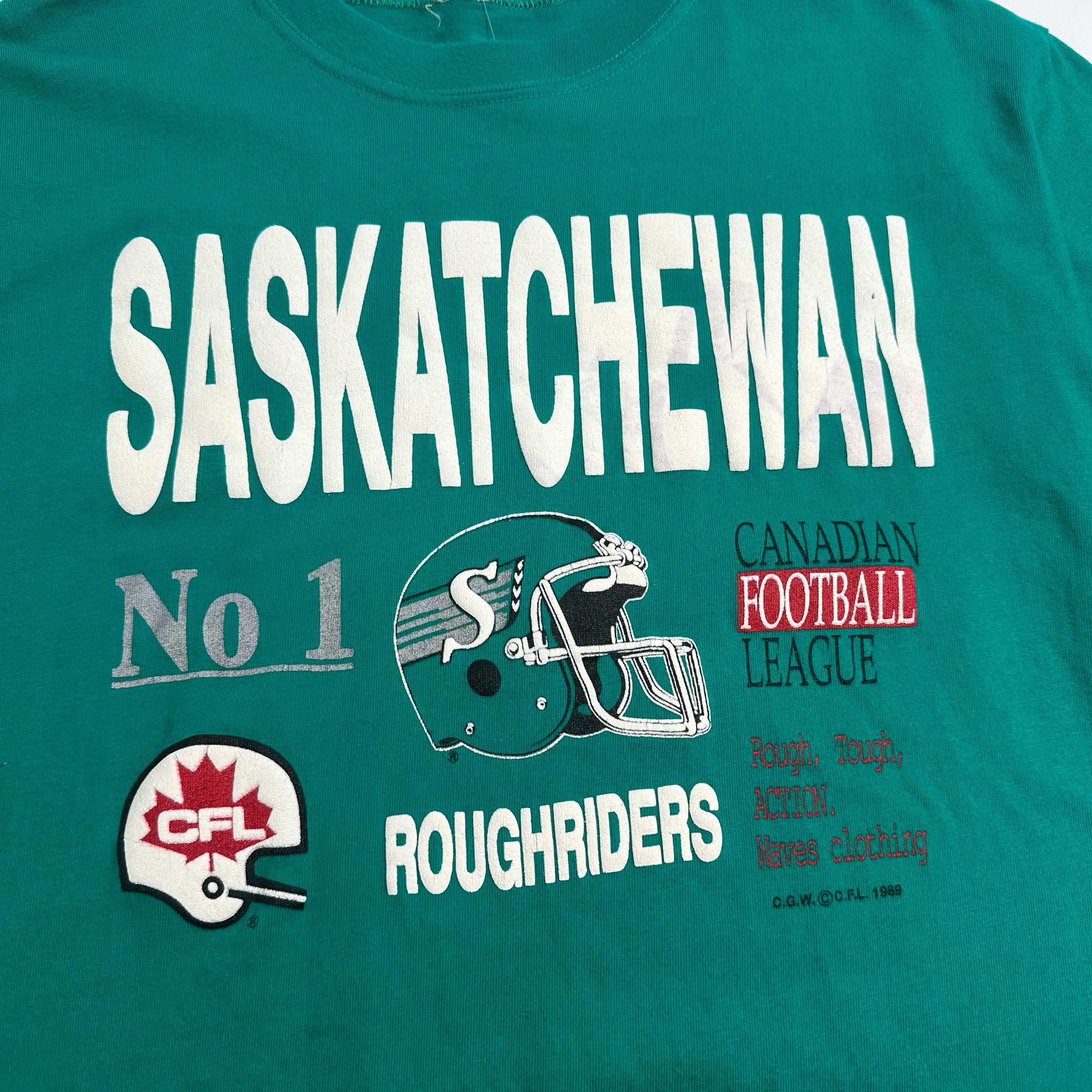 Vintage Saskatchewan Roughriders CFL Tee L
